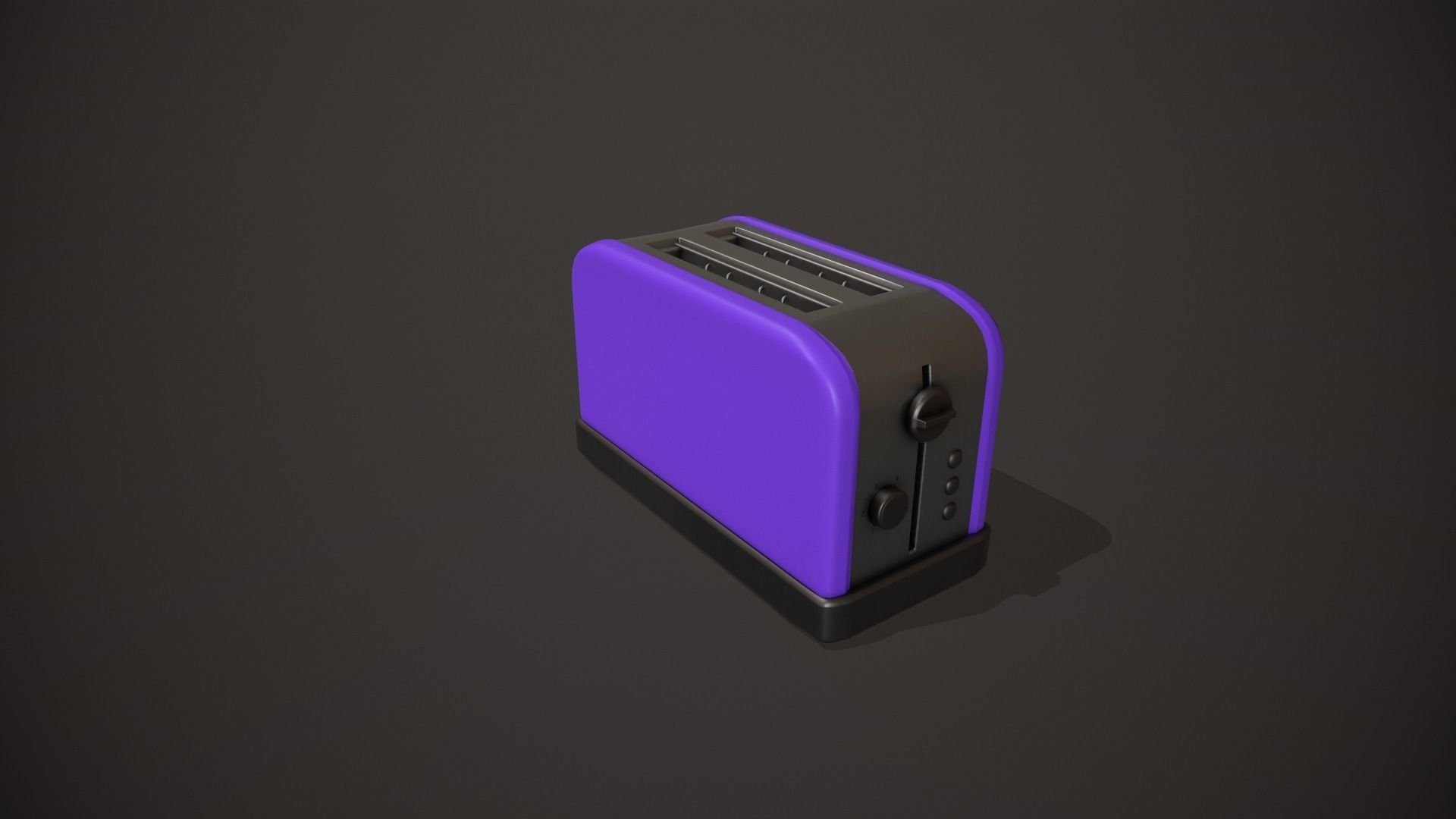 Purple Toaster - 2 Slots Low-poly 3D model_3