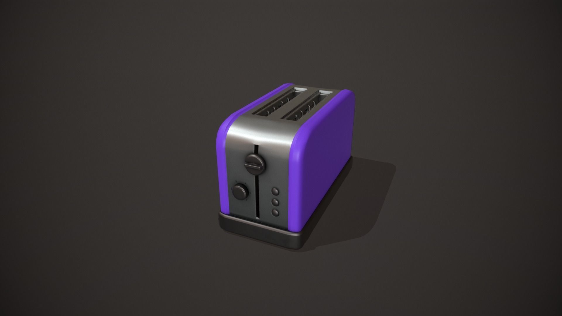 Purple Toaster - 2 Slots Low-poly 3D model_12