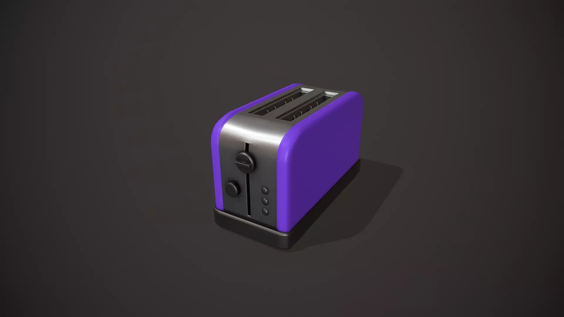 Purple Toaster - 2 Slots Low-poly 3D model_0