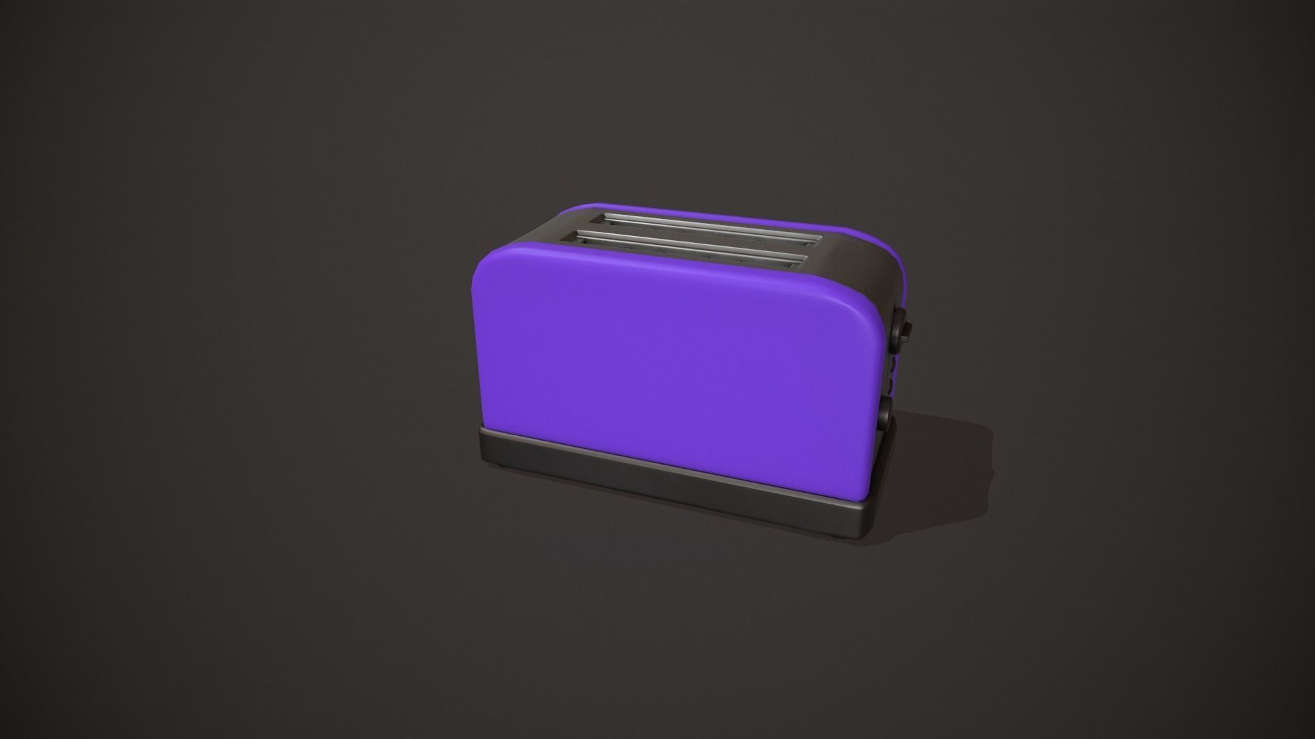 Purple Toaster - 2 Slots Low-poly 3D model_4