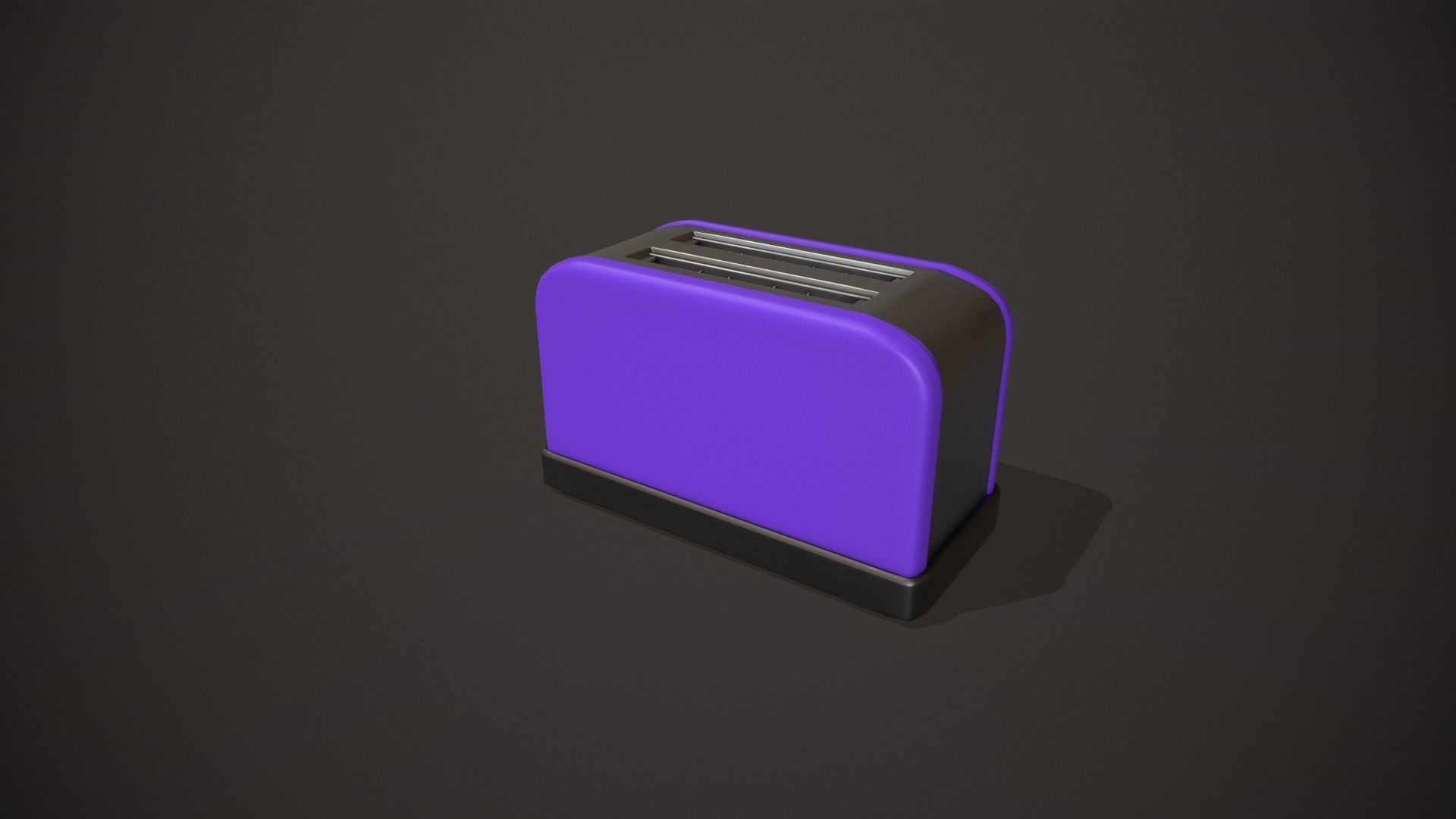 Purple Toaster - 2 Slots Low-poly 3D model_9