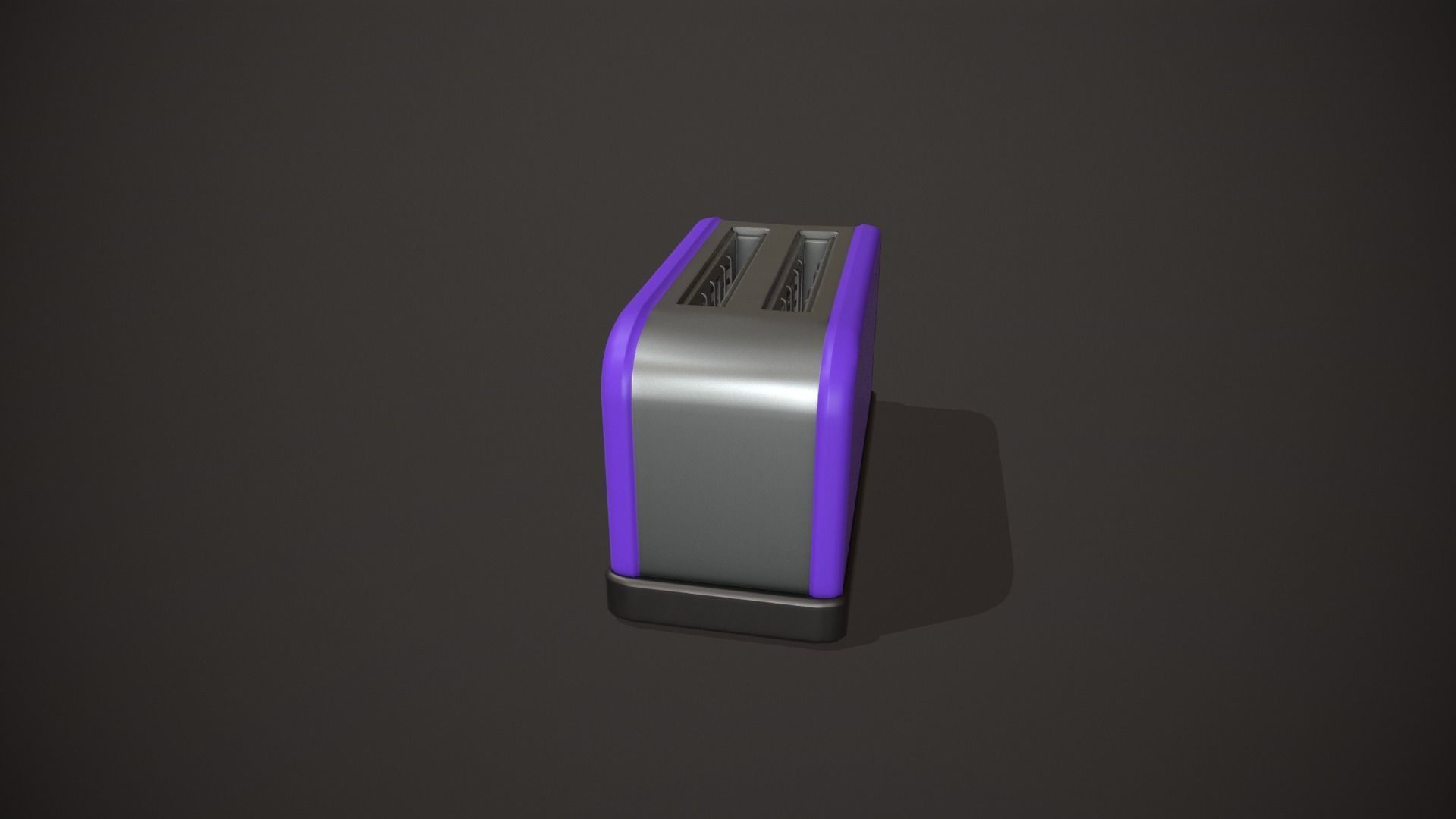 Purple Toaster - 2 Slots Low-poly 3D model_7