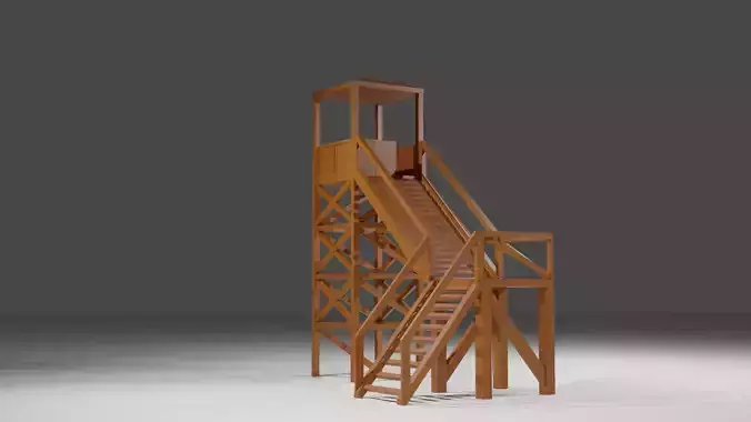 Watch Tower Low-poly 3D model
