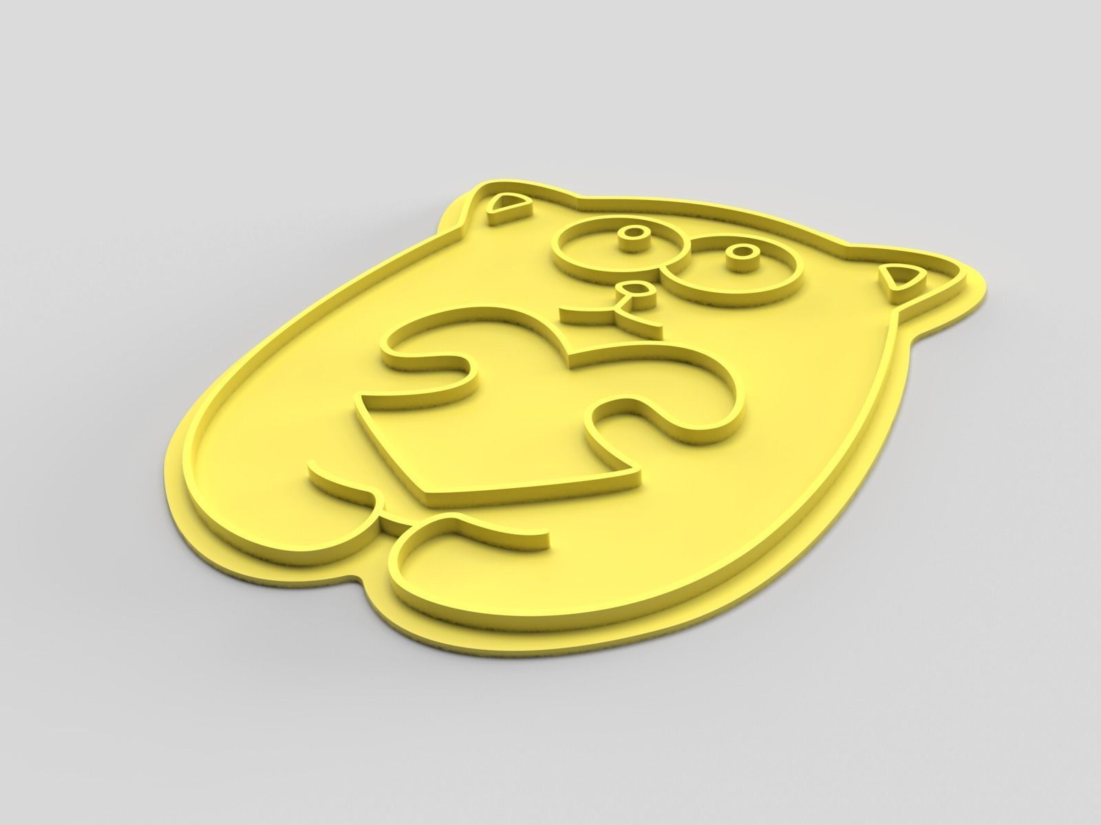 Cookie cutter and stamp - Cat 3D print model_2