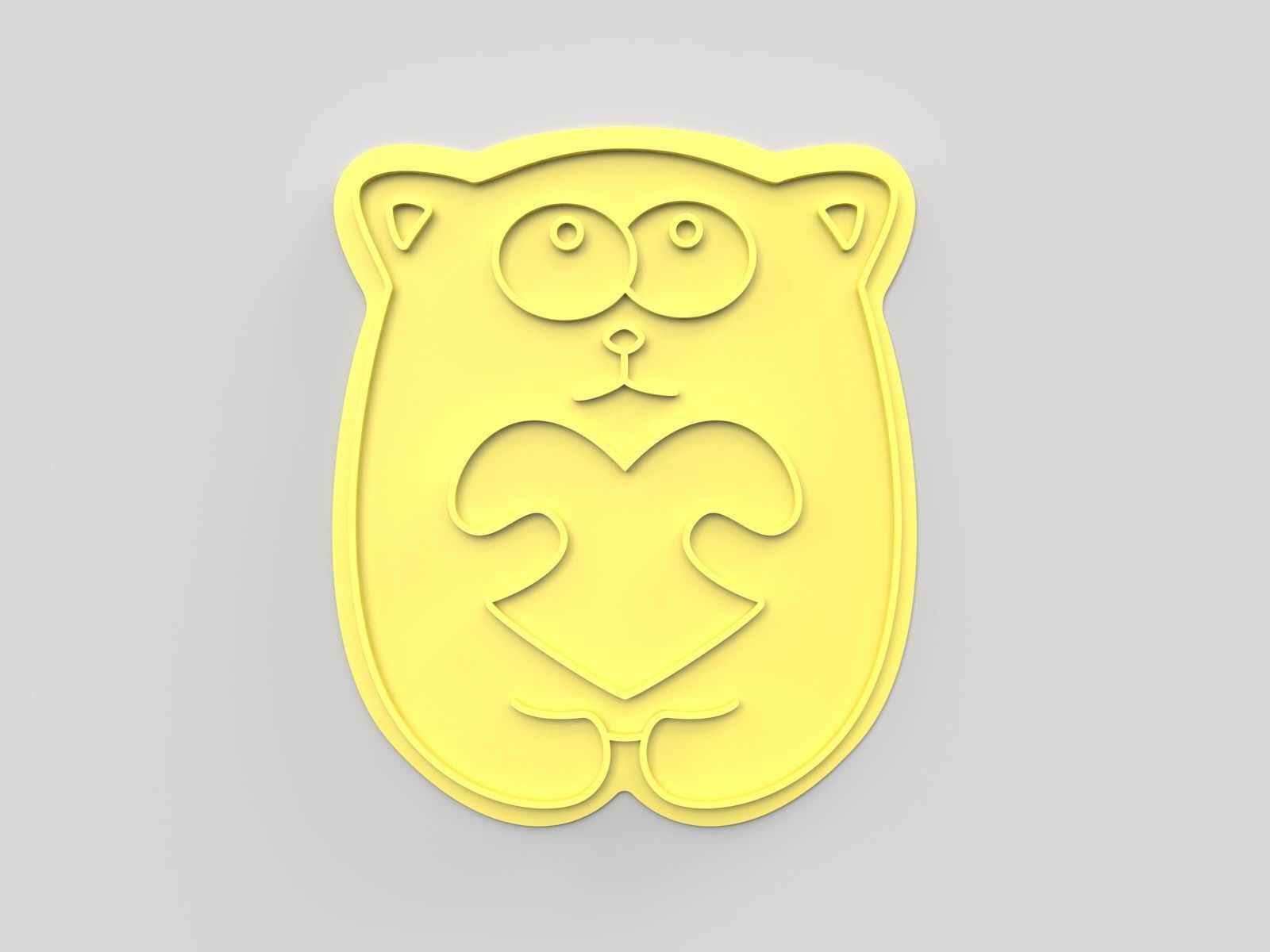 Cookie cutter and stamp - Cat 3D print model_5