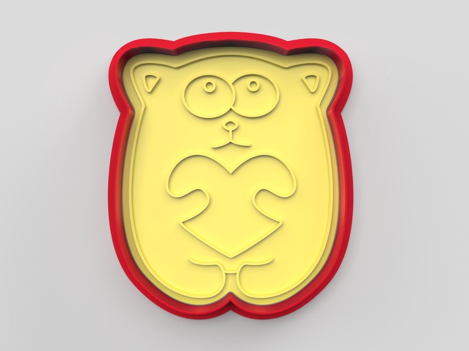 Cookie cutter and stamp - Cat 3D print model_4