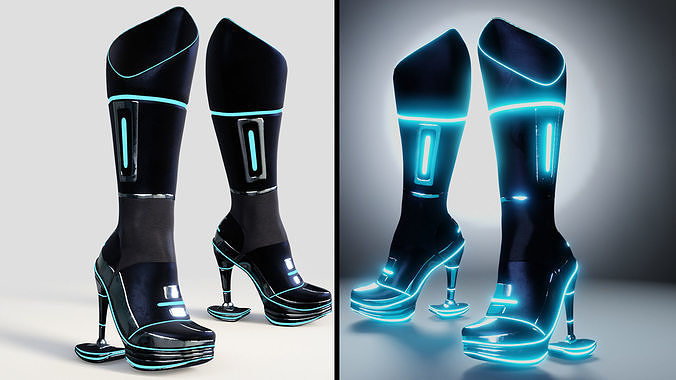 Female Boots Sci-Fi High Tech 3D model