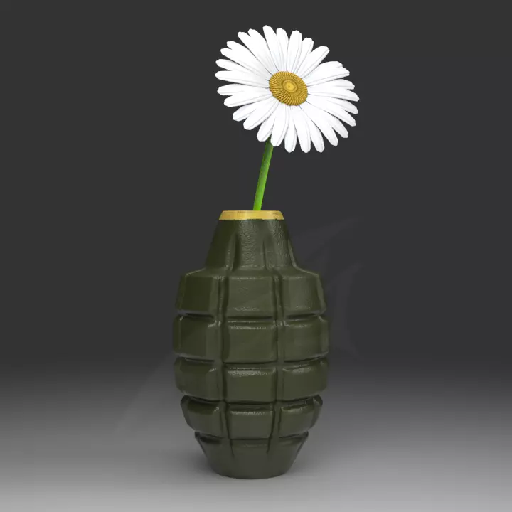 Grenade Vase STL for 3D print model