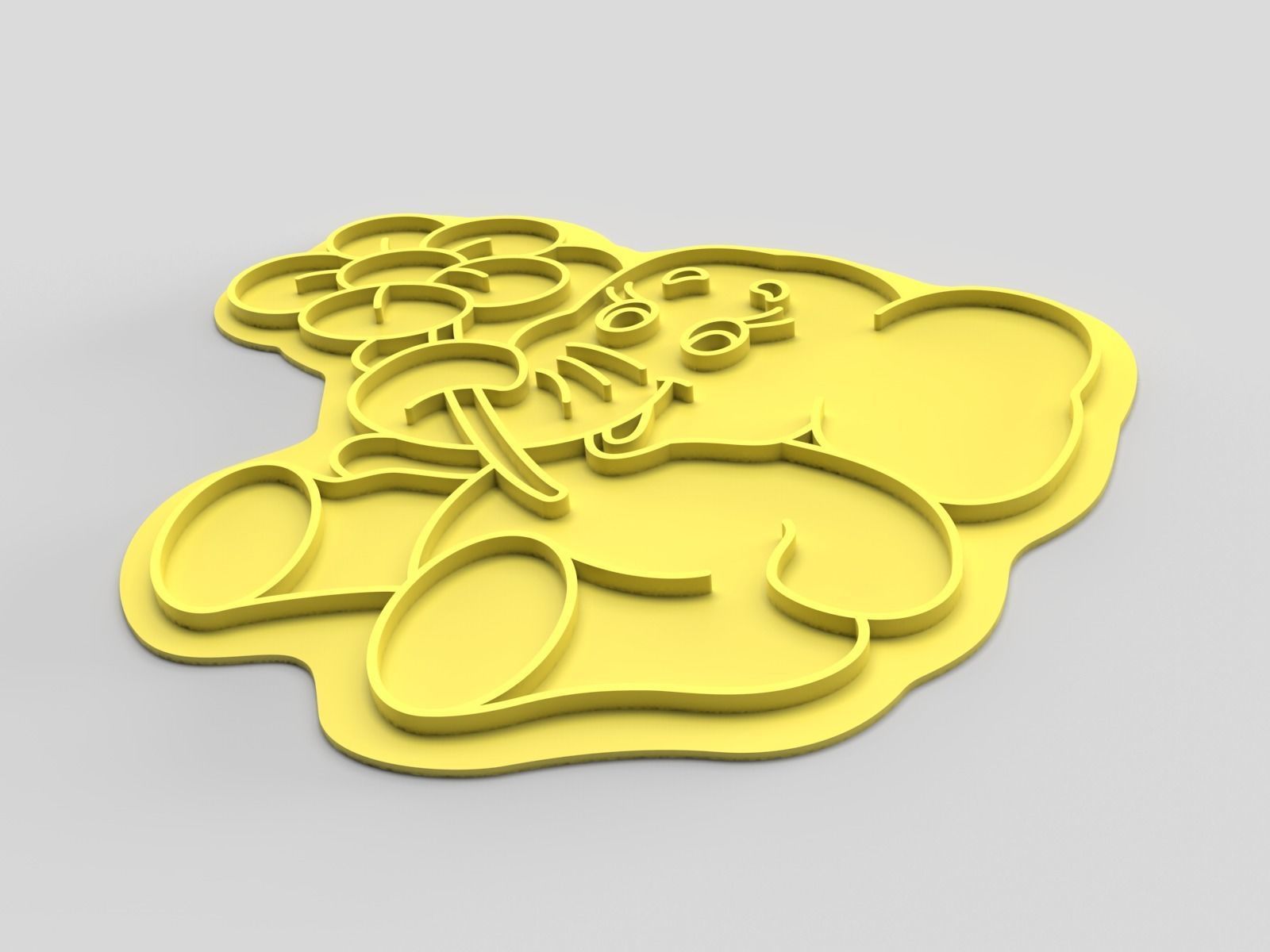 Cookie cutter and stamp - Elephant 3D print model_2