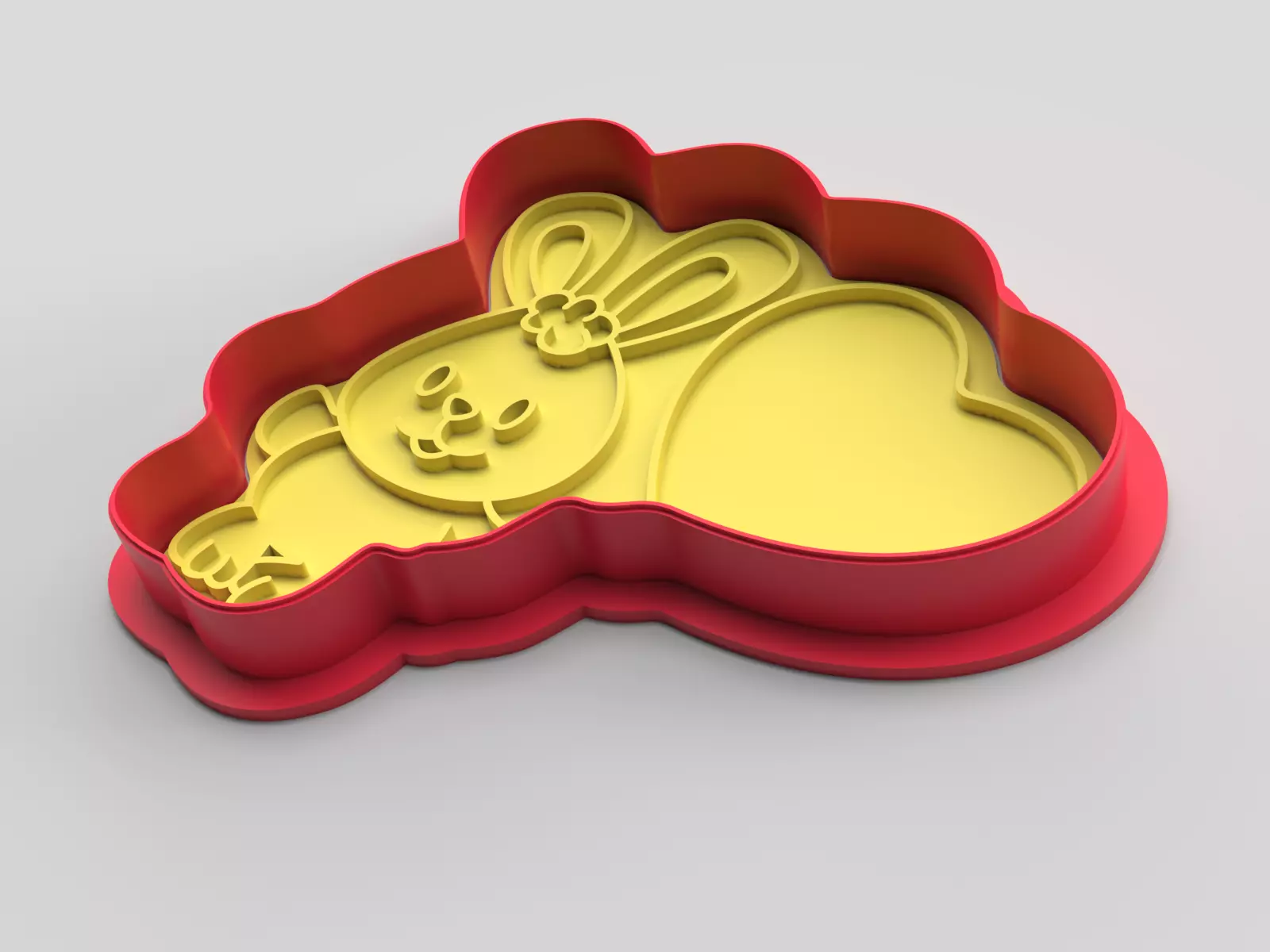 Cookie cutter and stamp - Bunny 3D print model_0