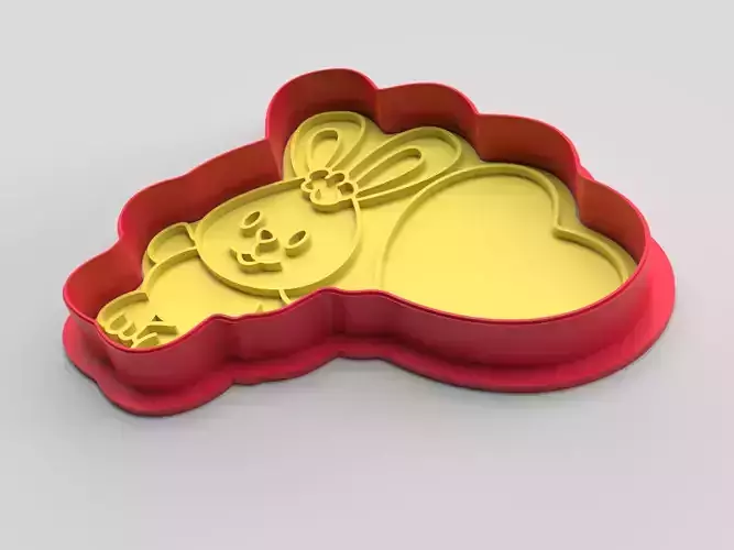 Cookie cutter and stamp - Bunny 3D print model