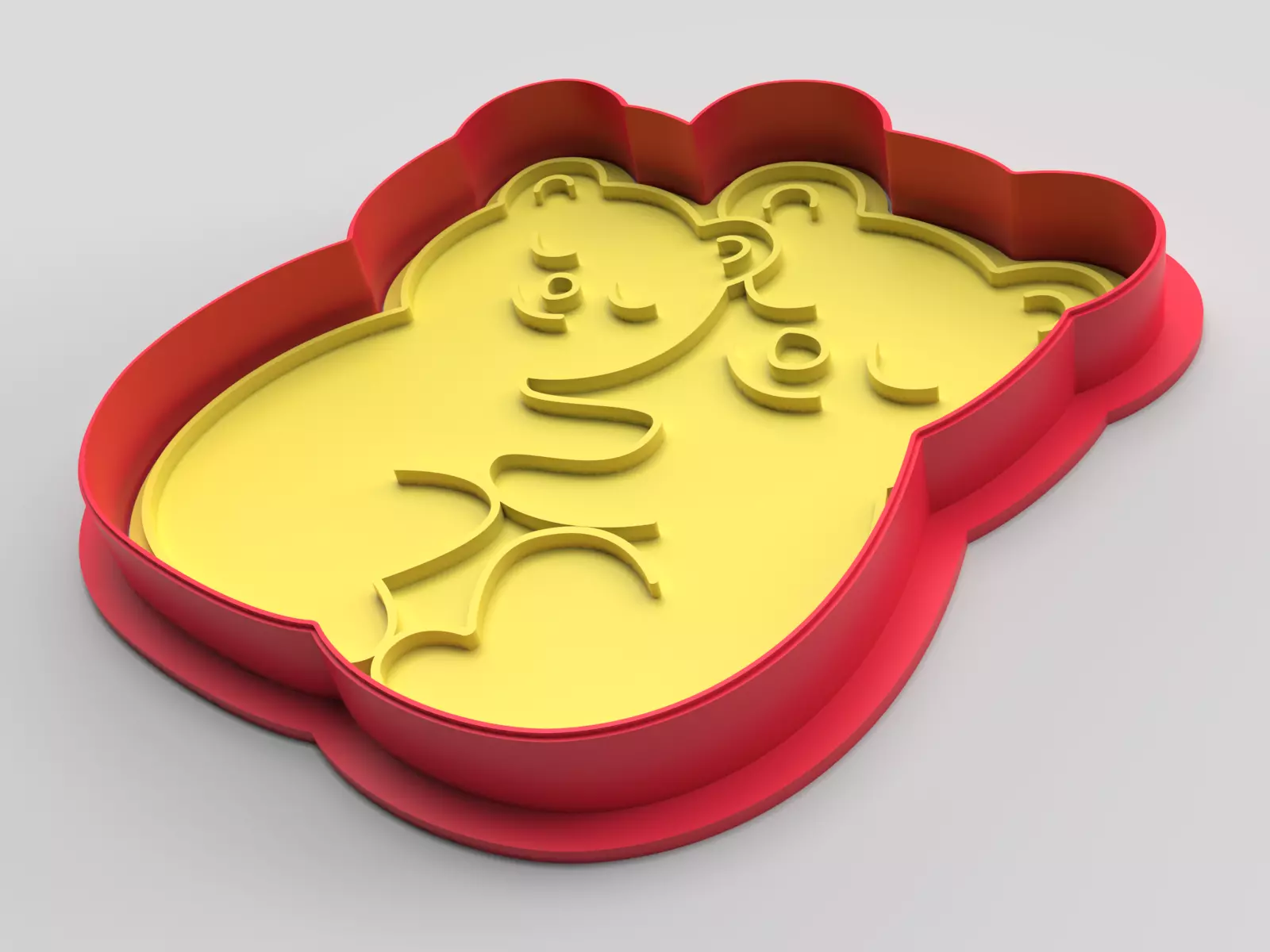 Cookie cutter and stamp - Bears and romantica 3D print model_0