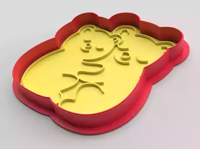 Cookie cutter and stamp - Bears and romantica 3D print model