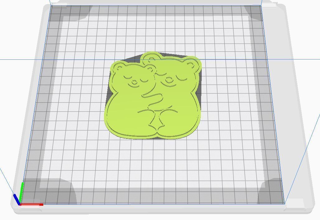 Cookie cutter and stamp - Bears and romantica 3D print model_8