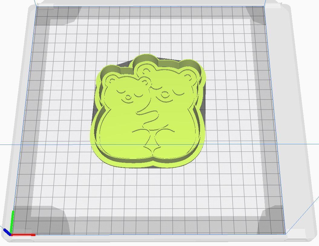 Cookie cutter and stamp - Bears and romantica 3D print model_6