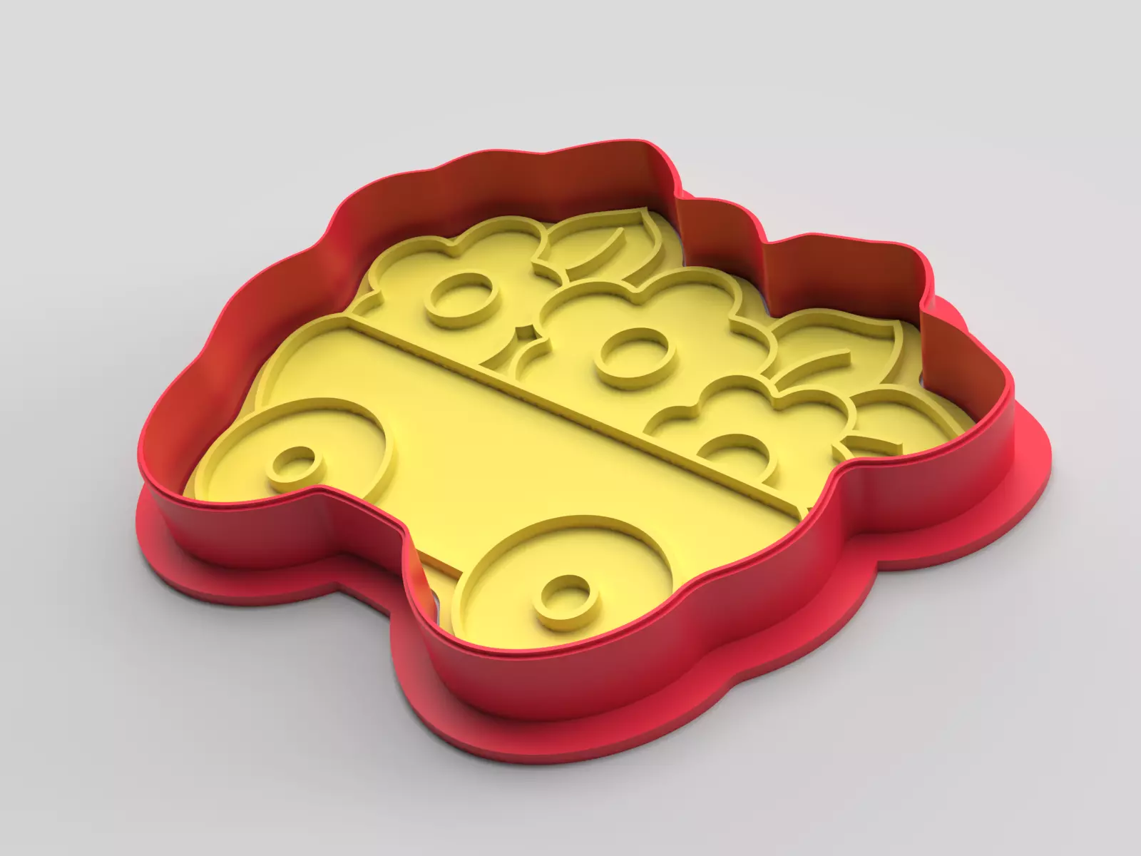 Cookie cutter and stamp - Car cart and flowers 3D print model_0