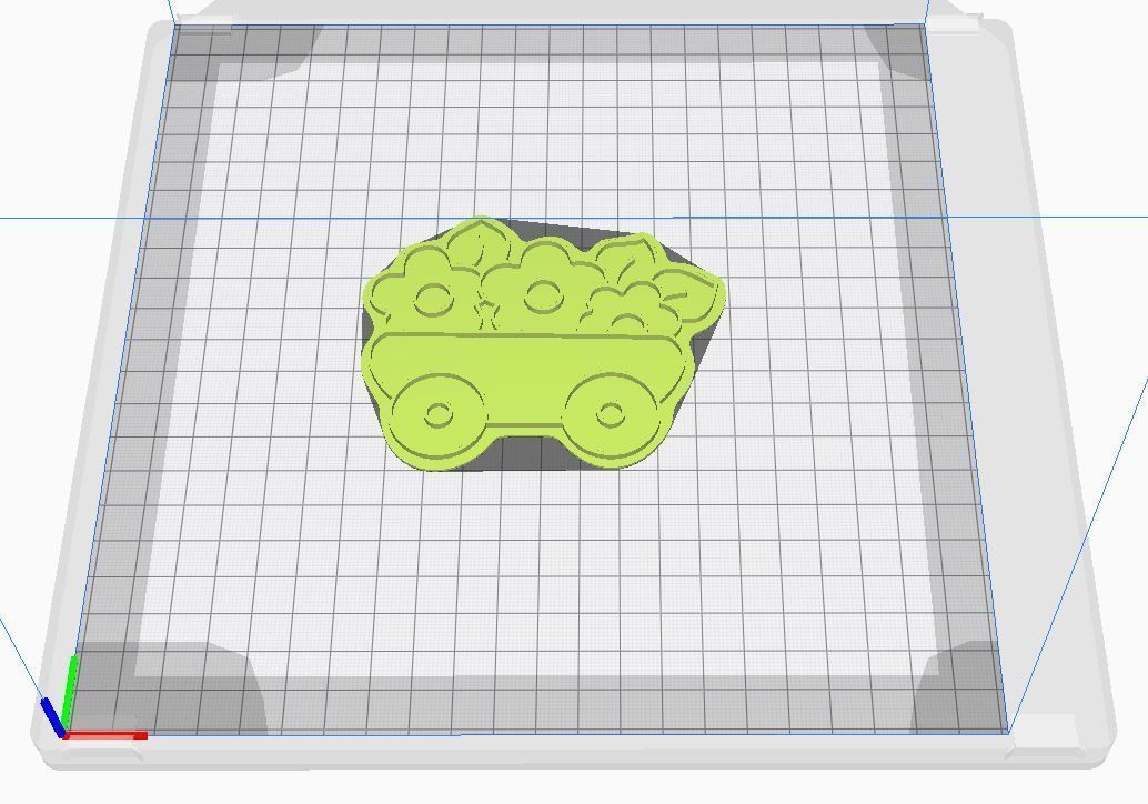 Cookie cutter and stamp - Car cart and flowers 3D print model_8