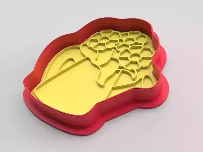 Cookie cutter and stamp - Flowers 3D print model