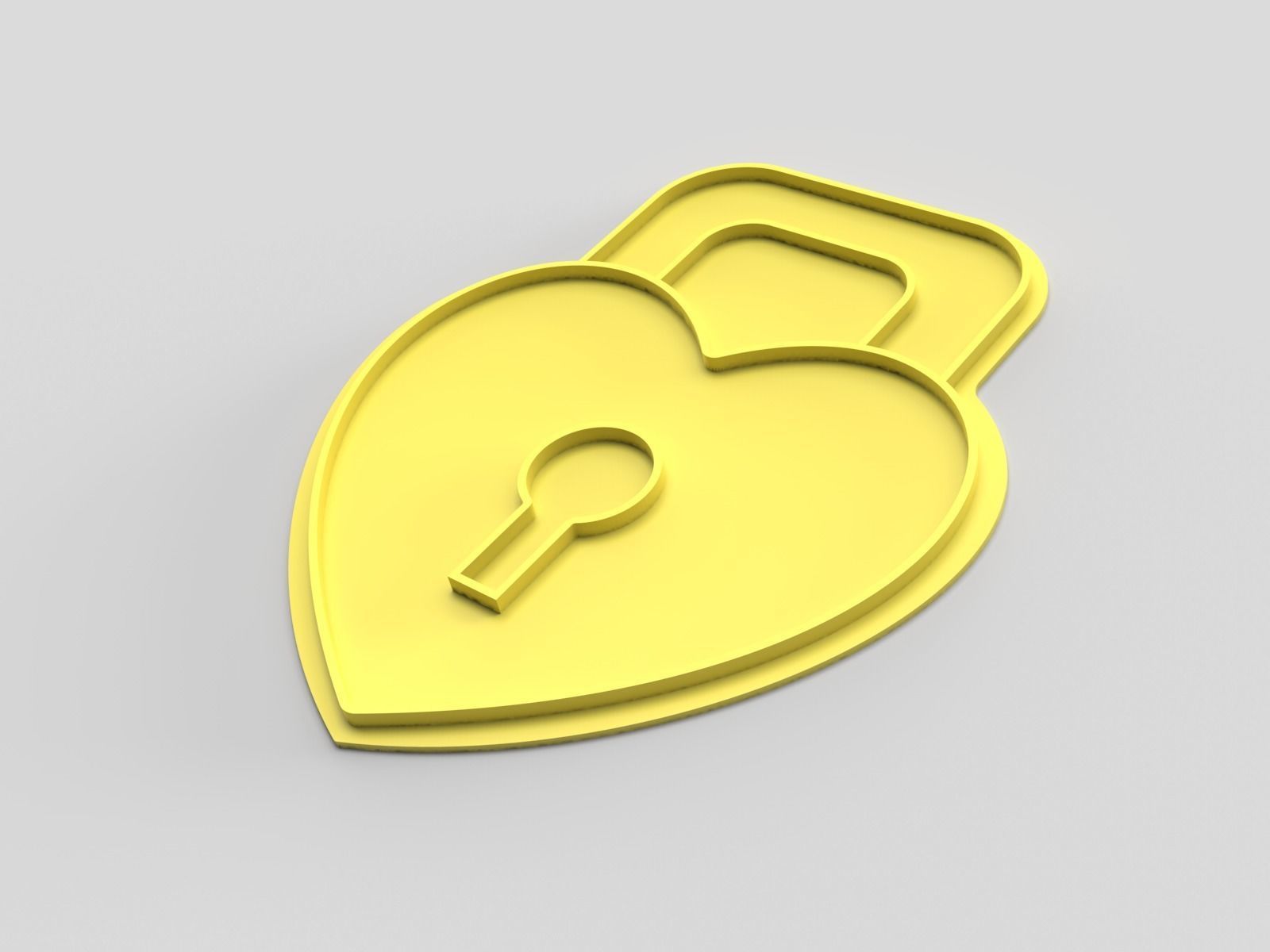 Cookie cutter and stamp - Heart lock 3D print model_2