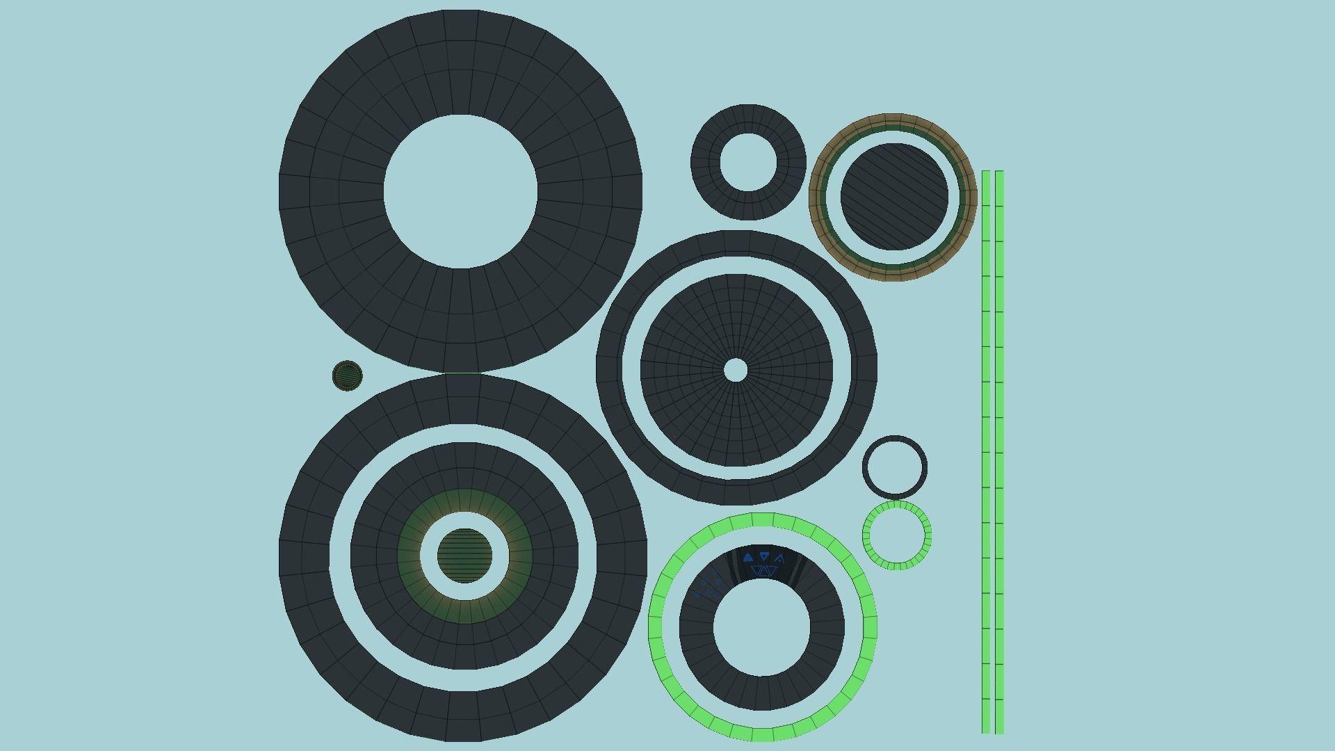 Spaceship UFO B2 - Black - Alien SciFi Vehicle Low-poly 3D model_6