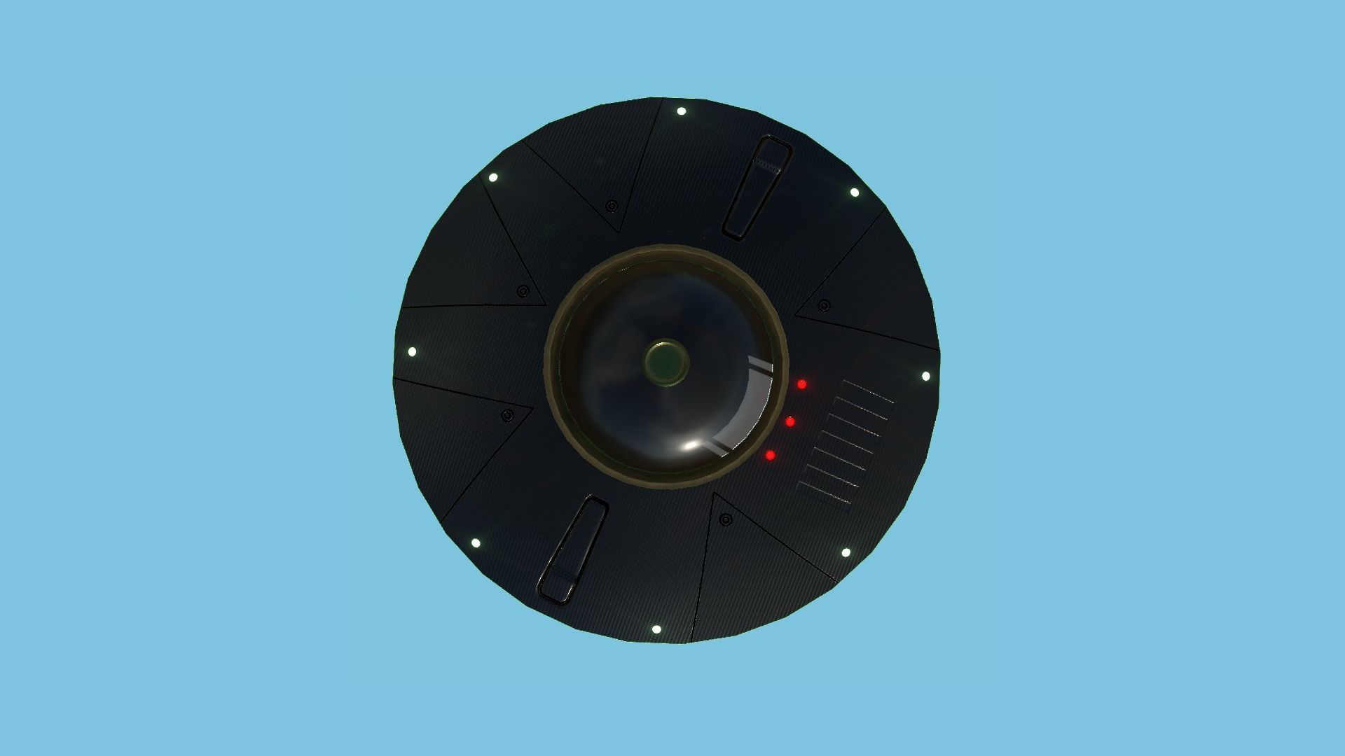 Spaceship UFO B2 - Black - Alien SciFi Vehicle Low-poly 3D model_5