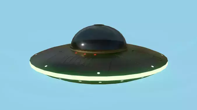 Spaceship UFO B2 - Black - Alien SciFi Vehicle Low-poly 3D model