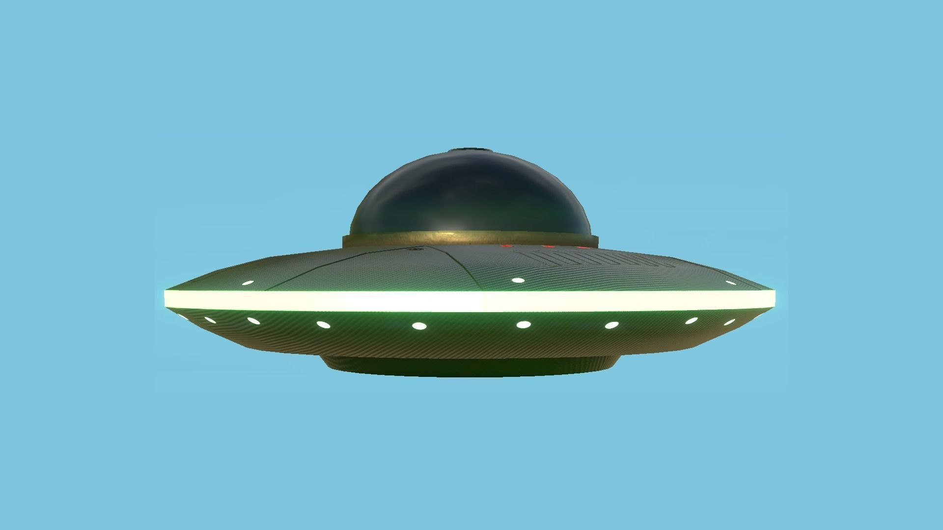 Spaceship UFO B2 - Black - Alien SciFi Vehicle Low-poly 3D model_4