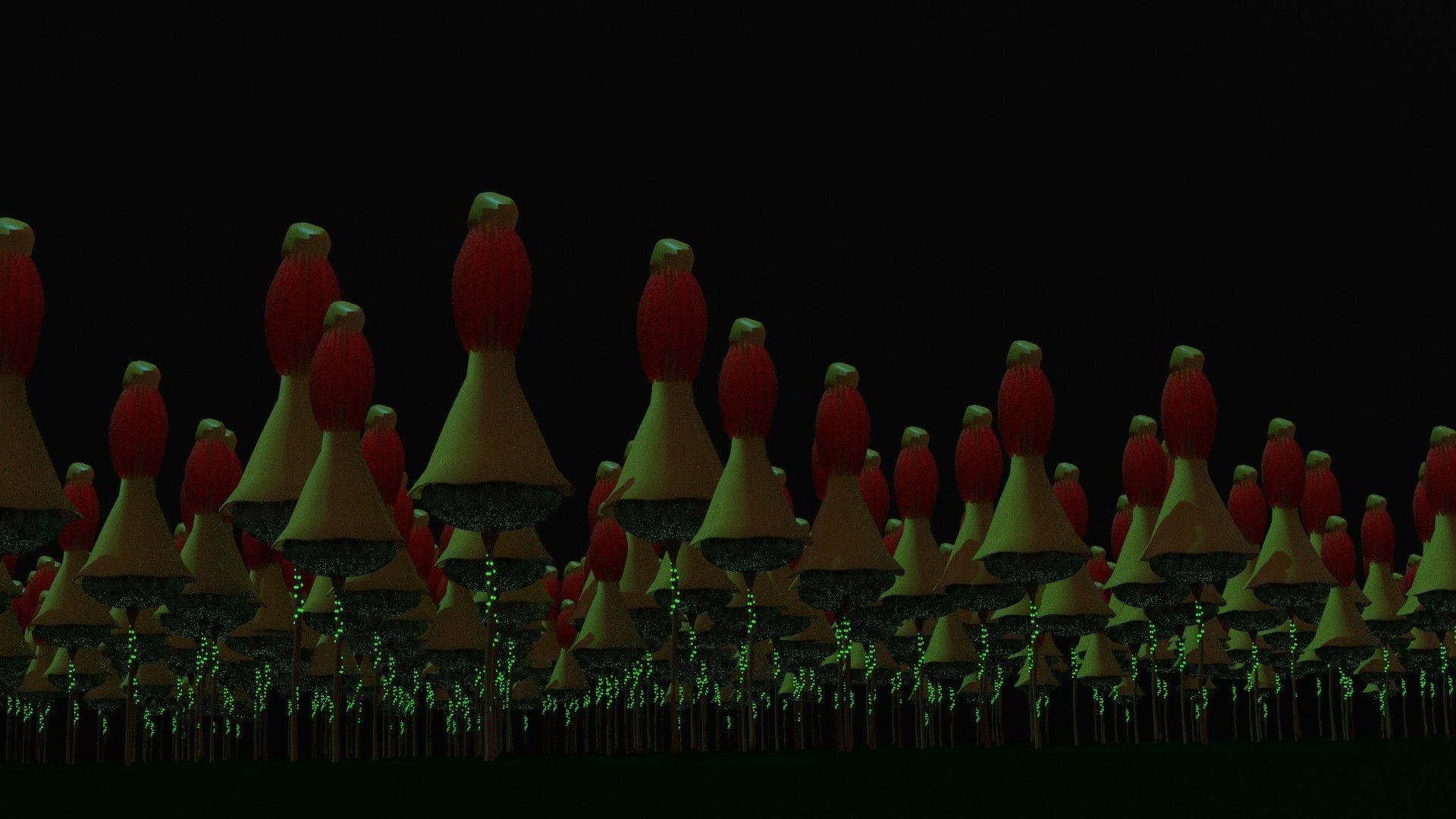 MashMashrooms flower on stick Low-poly 3D model_7