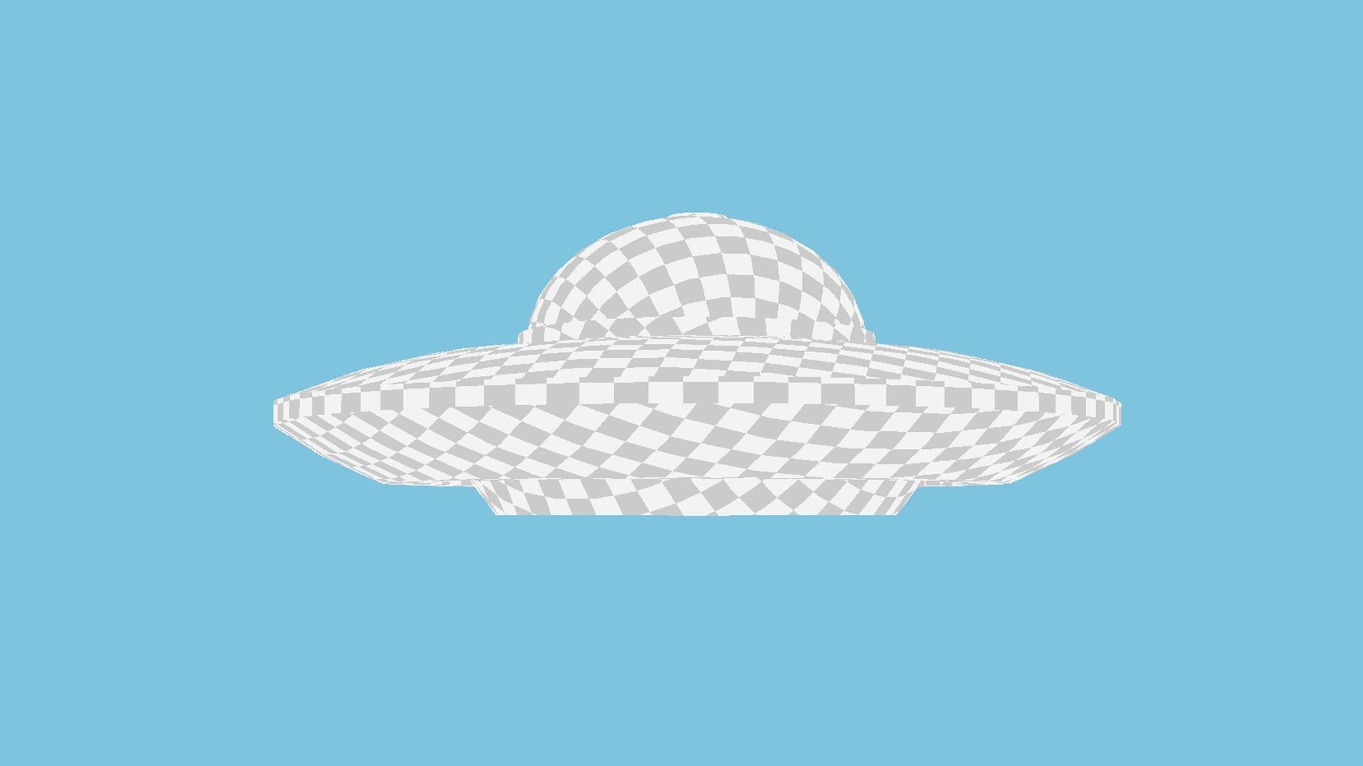 Spaceship UFO B1 - Gray - Alien SciFi Vehicle Low-poly 3D model_9