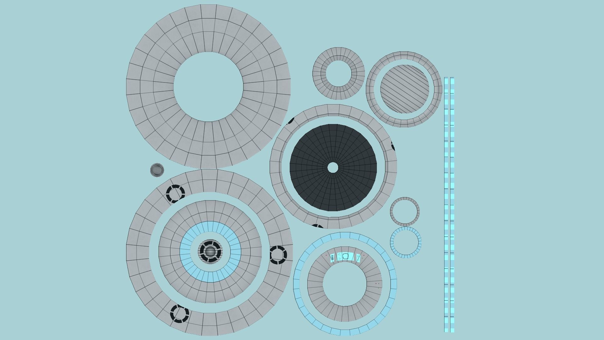 Spaceship UFO B1 - Gray - Alien SciFi Vehicle Low-poly 3D model_6