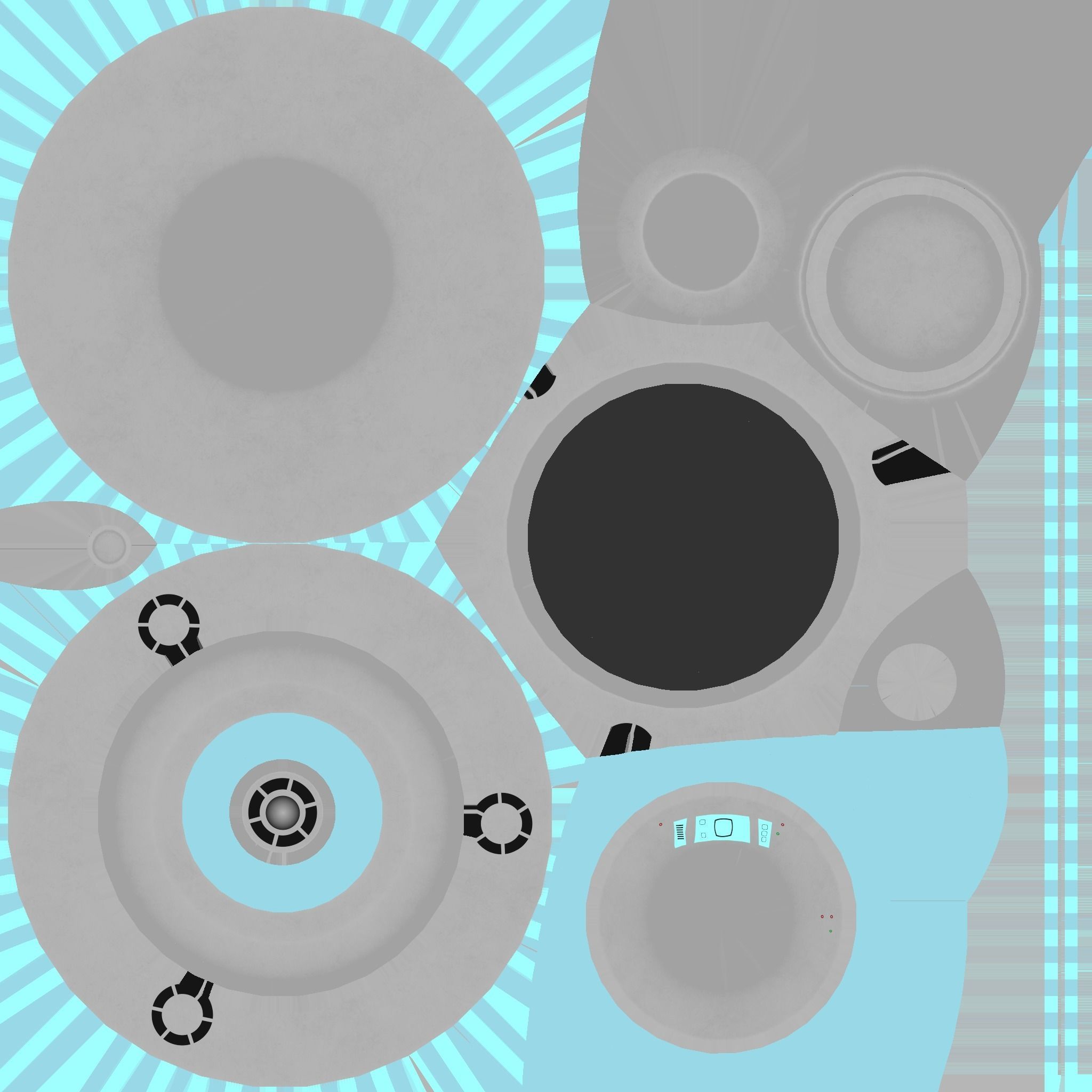 Spaceship UFO B1 - Gray - Alien SciFi Vehicle Low-poly 3D model_15