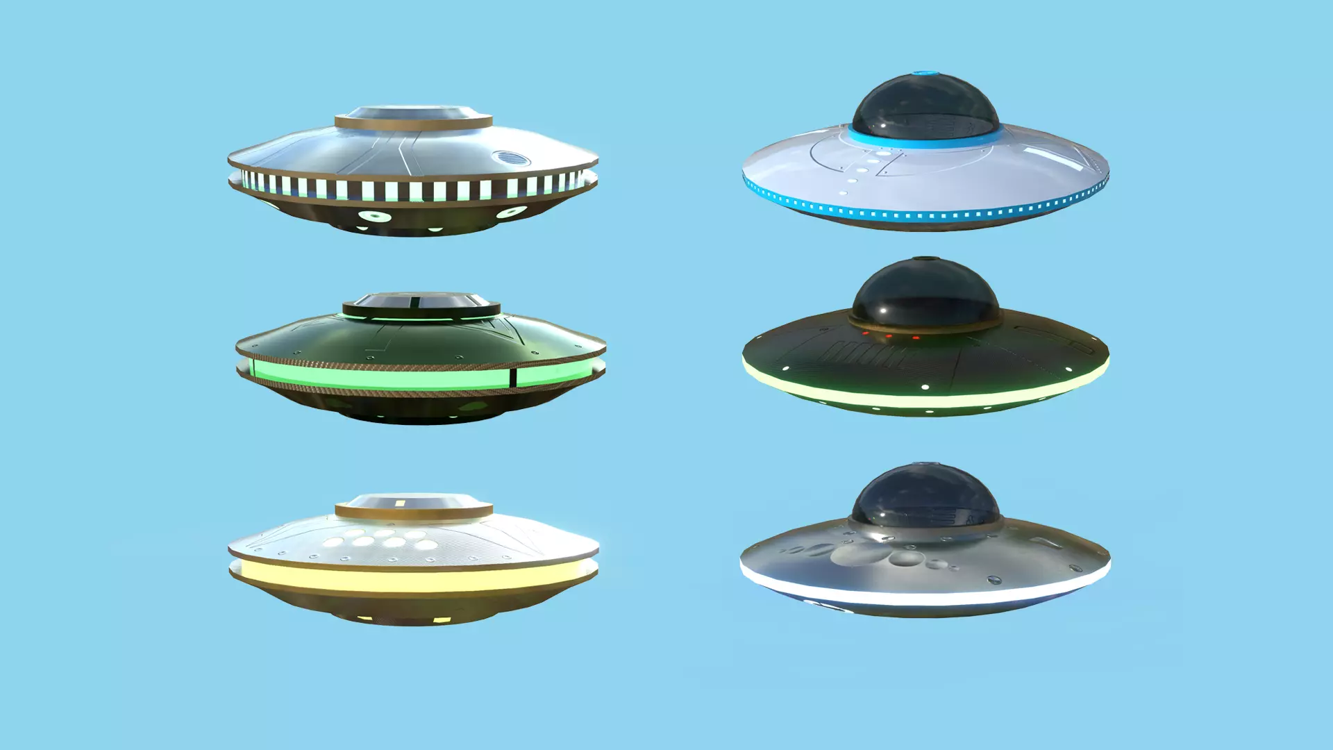 06 Spaceship UFO Collection - Alien SciFi Vehicle _0
