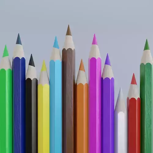 Colored pencils 3D model