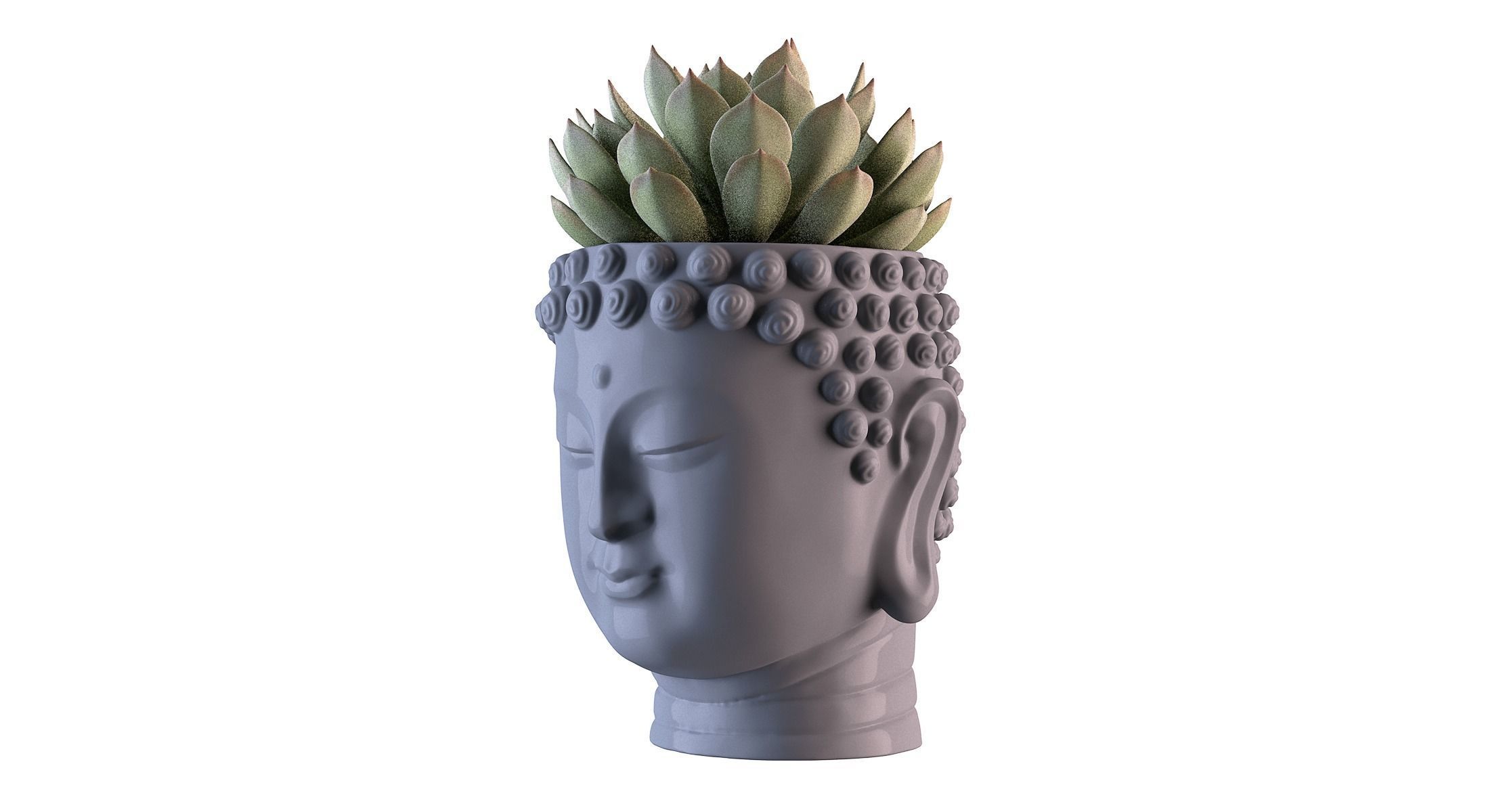Head Buddha Vase 3D print model_2
