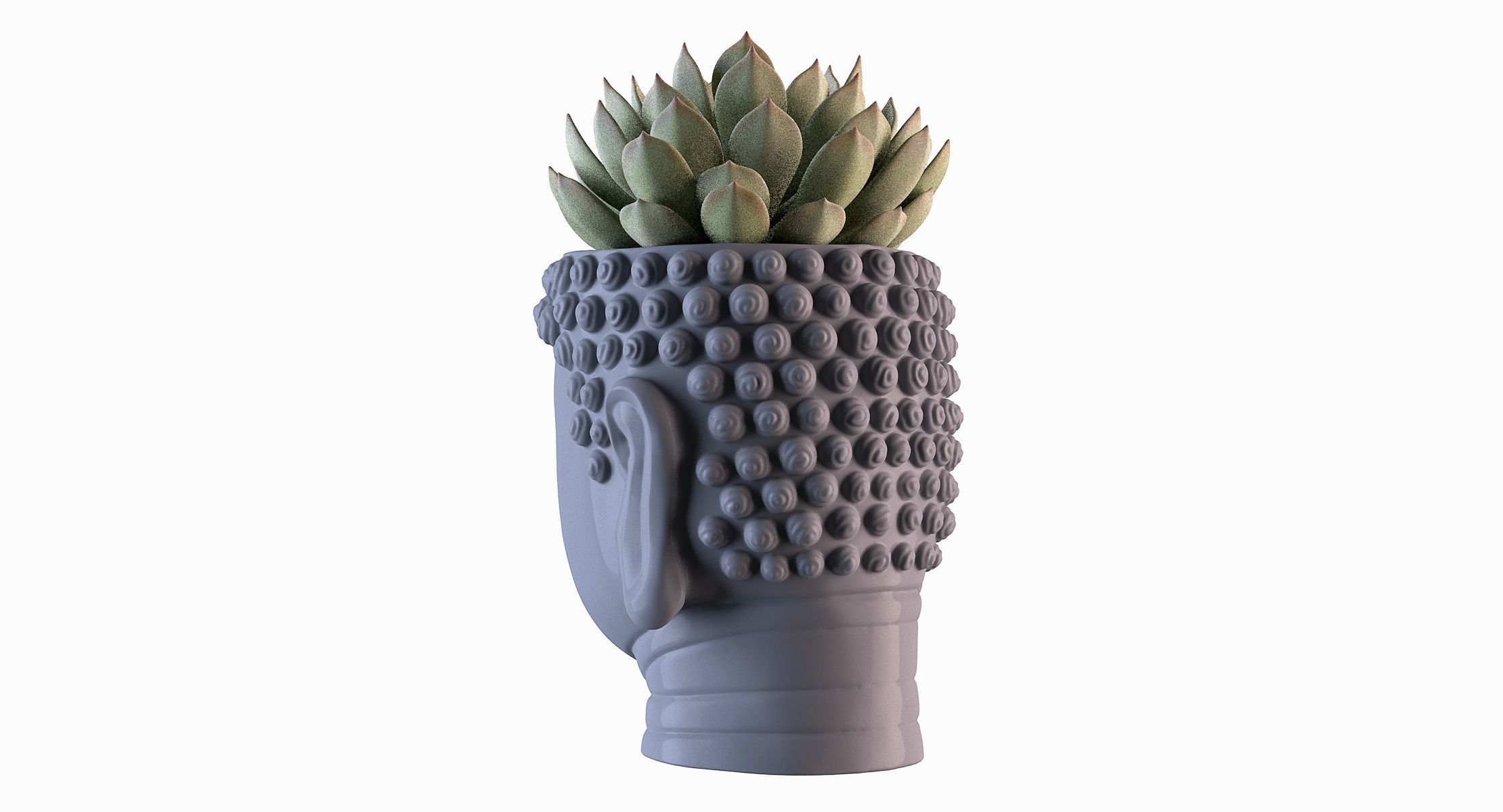 Head Buddha Vase 3D print model_4
