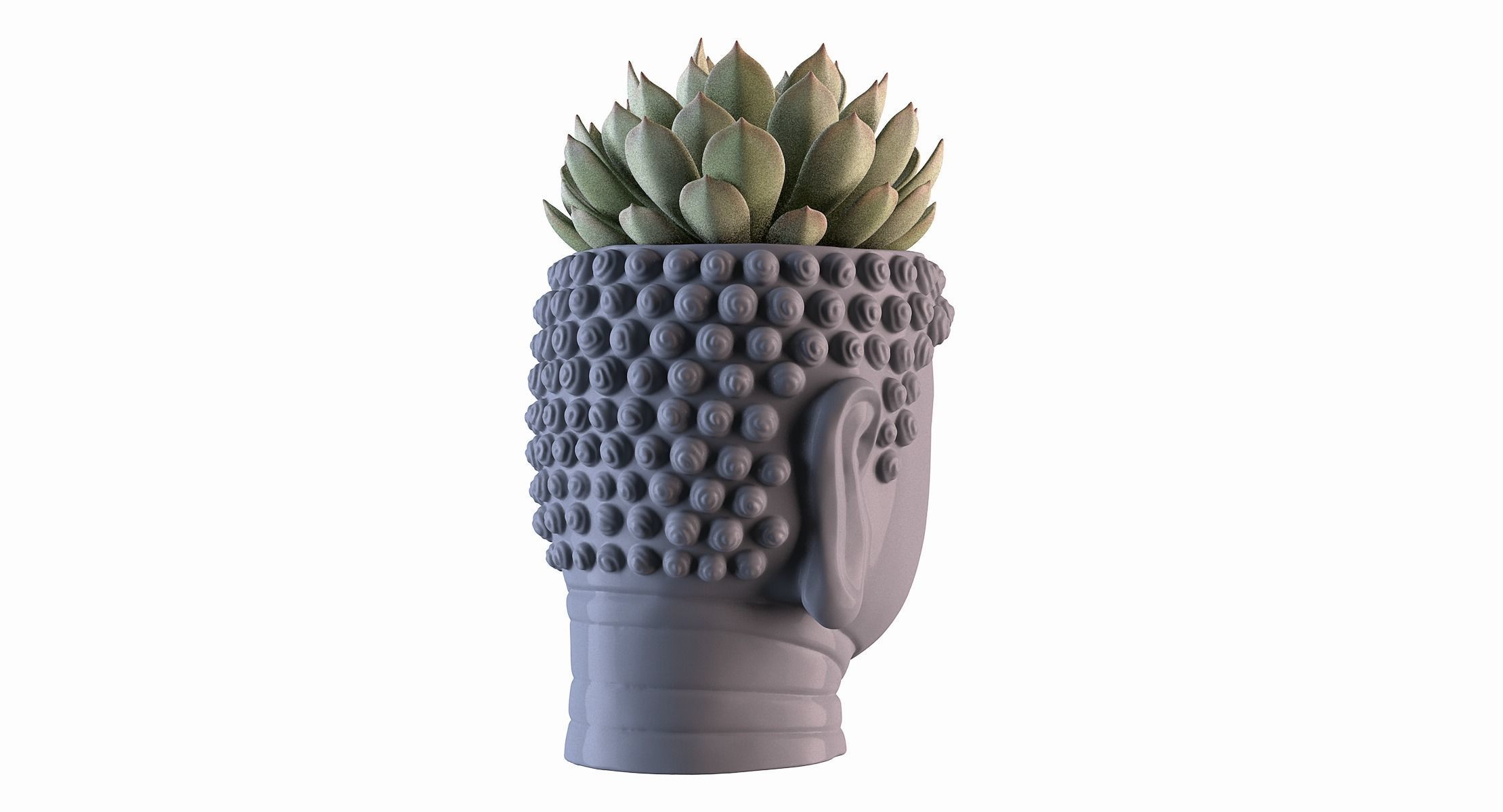 Head Buddha Vase 3D print model_6