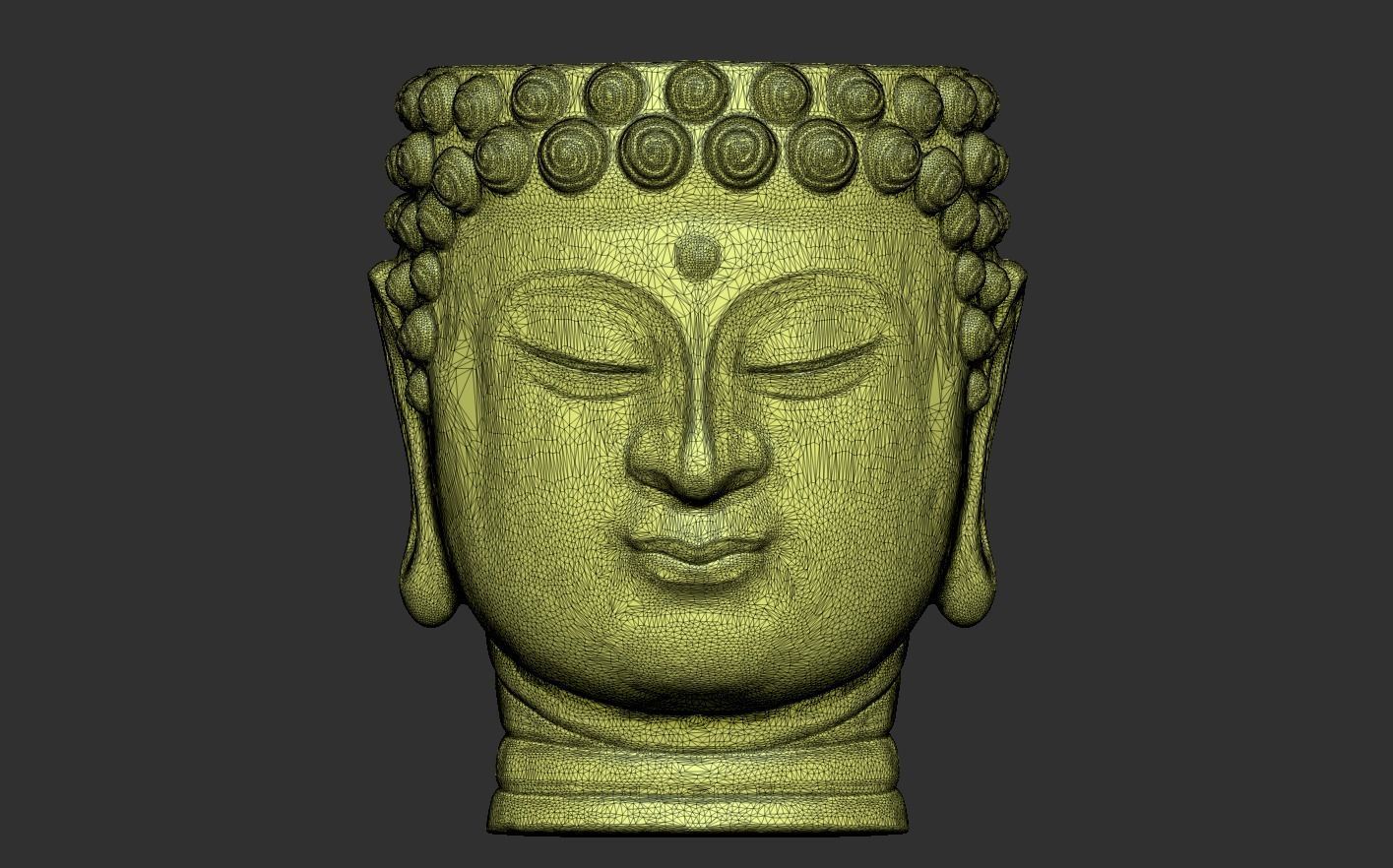 Head Buddha Vase 3D print model_14