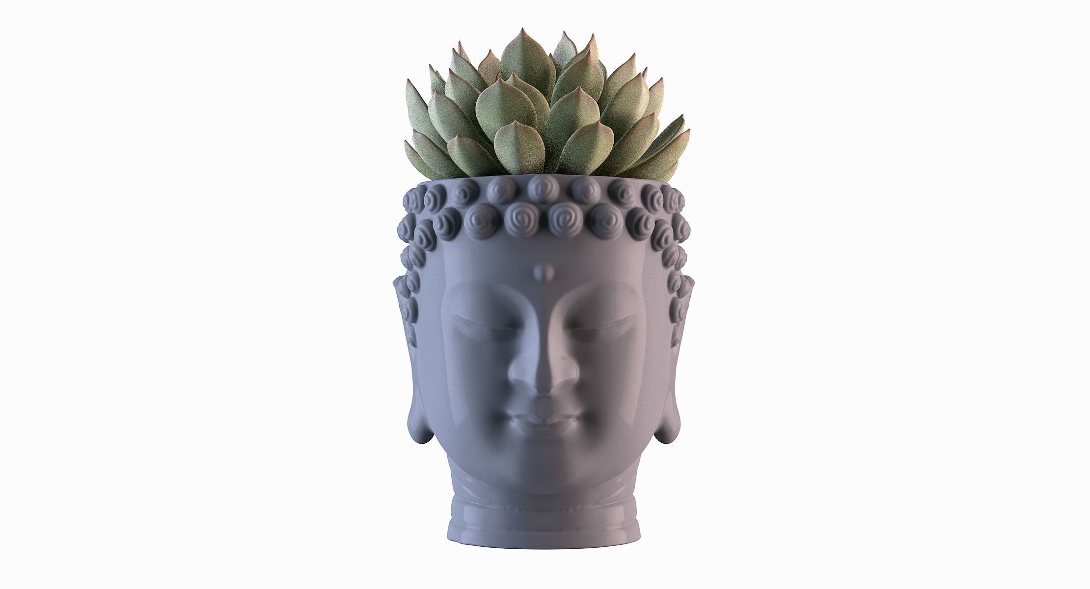 Head Buddha Vase 3D print model_1