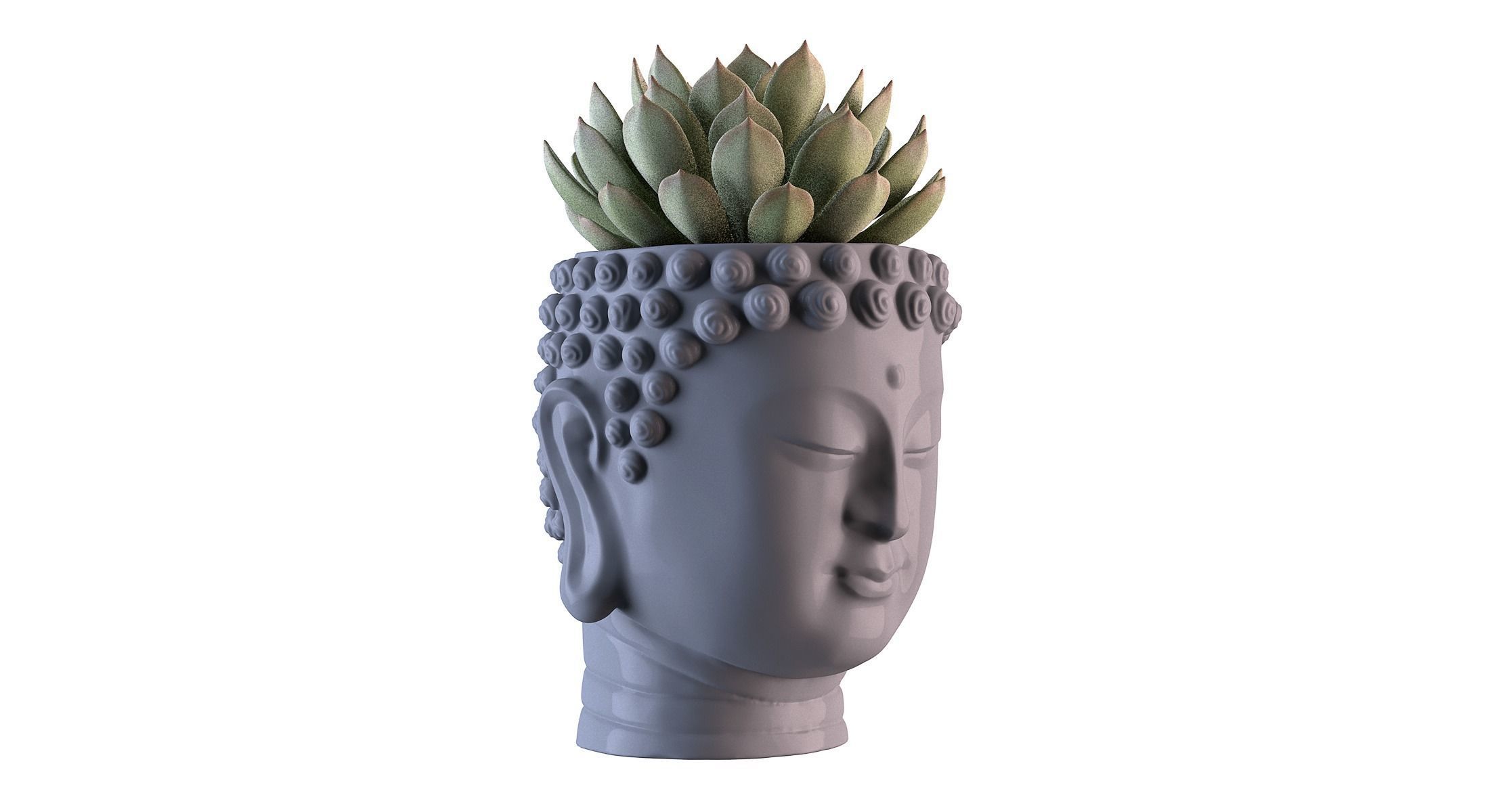 Head Buddha Vase 3D print model_8