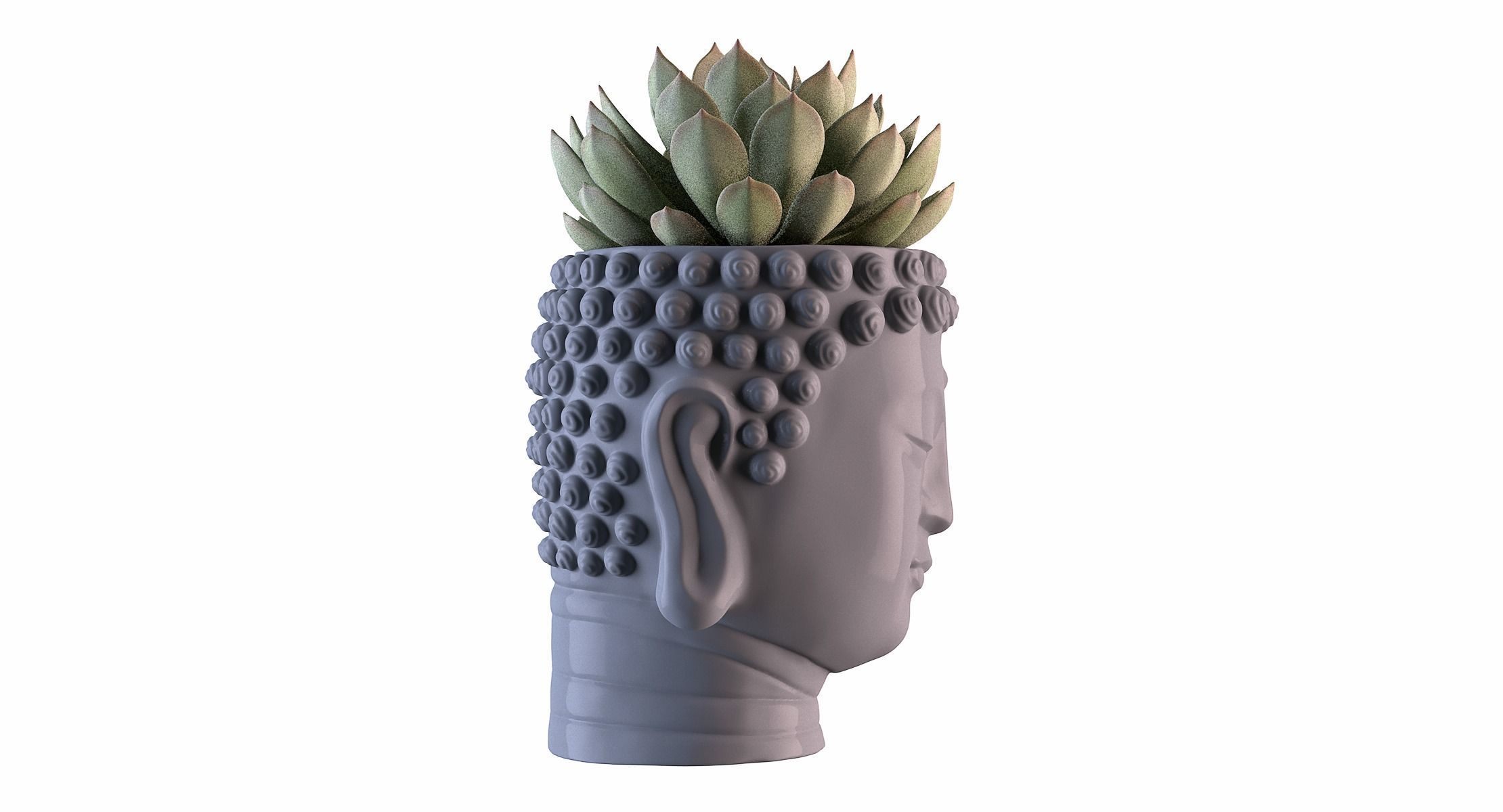 Head Buddha Vase 3D print model_7