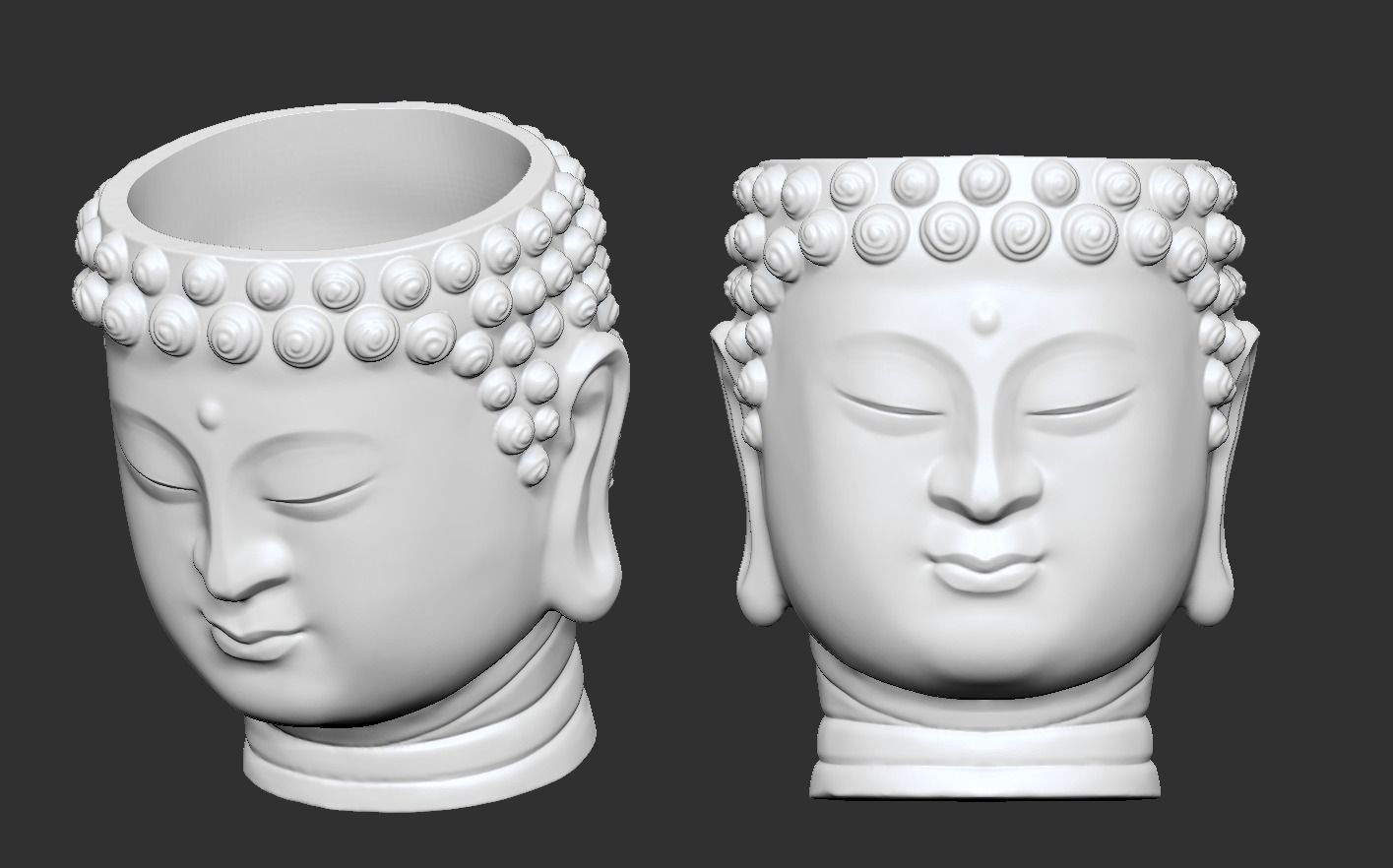 Head Buddha Vase 3D print model_12