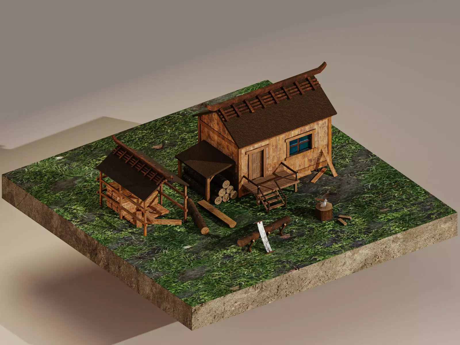  Sawmill Level 5  Low-poly 3D model_0