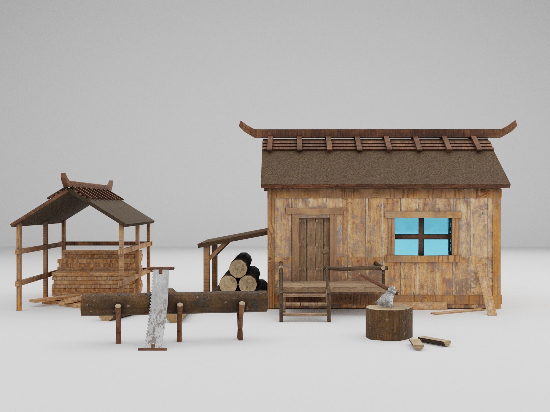  Sawmill Level 5  Low-poly 3D model_3