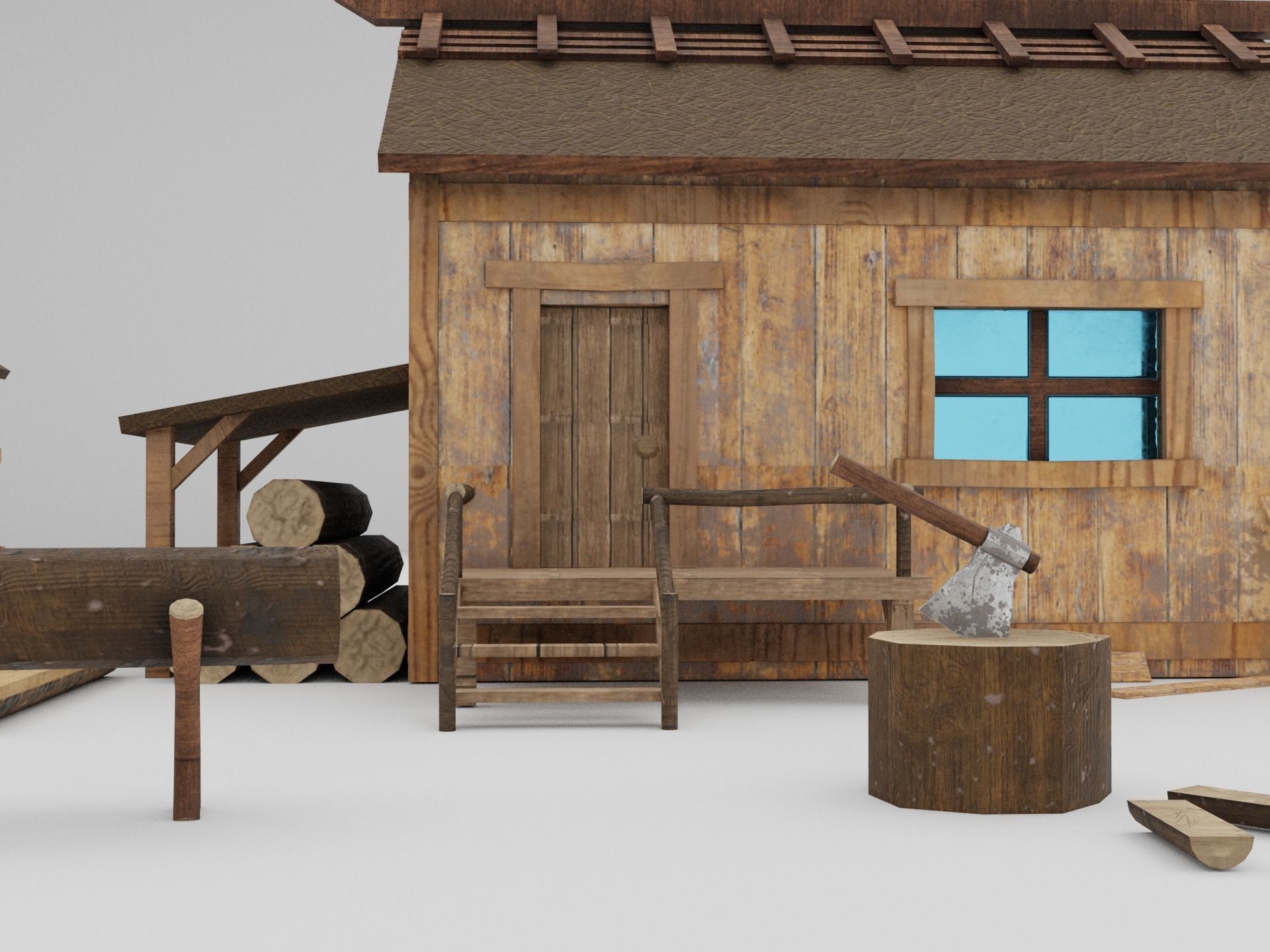  Sawmill Level 5  Low-poly 3D model_7