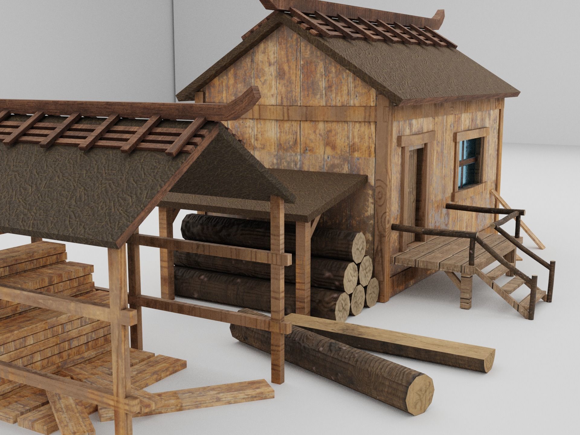  Sawmill Level 5  Low-poly 3D model_4