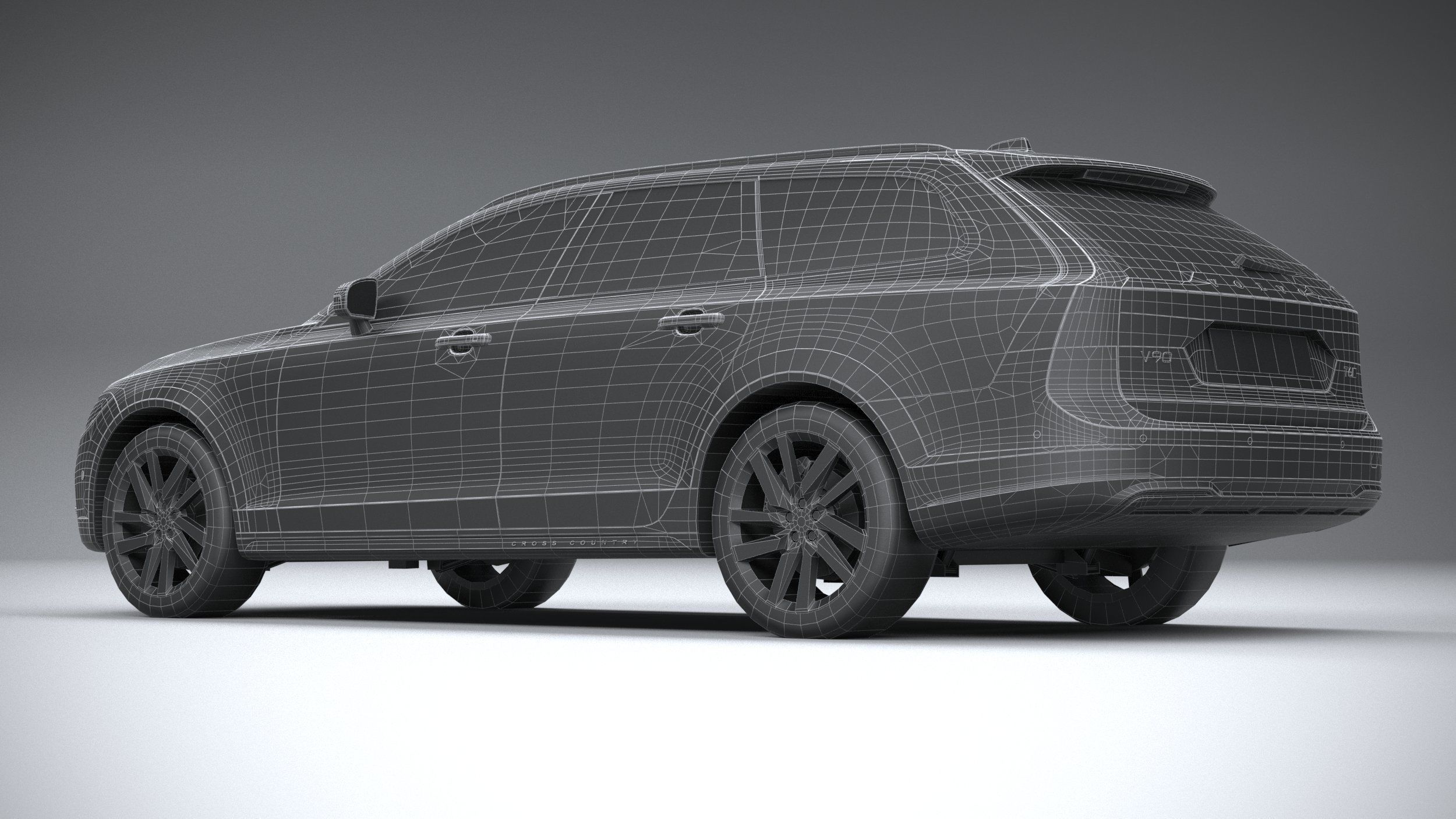 Volvo V90 Cross Country 2020 LowPoly 3D model_28