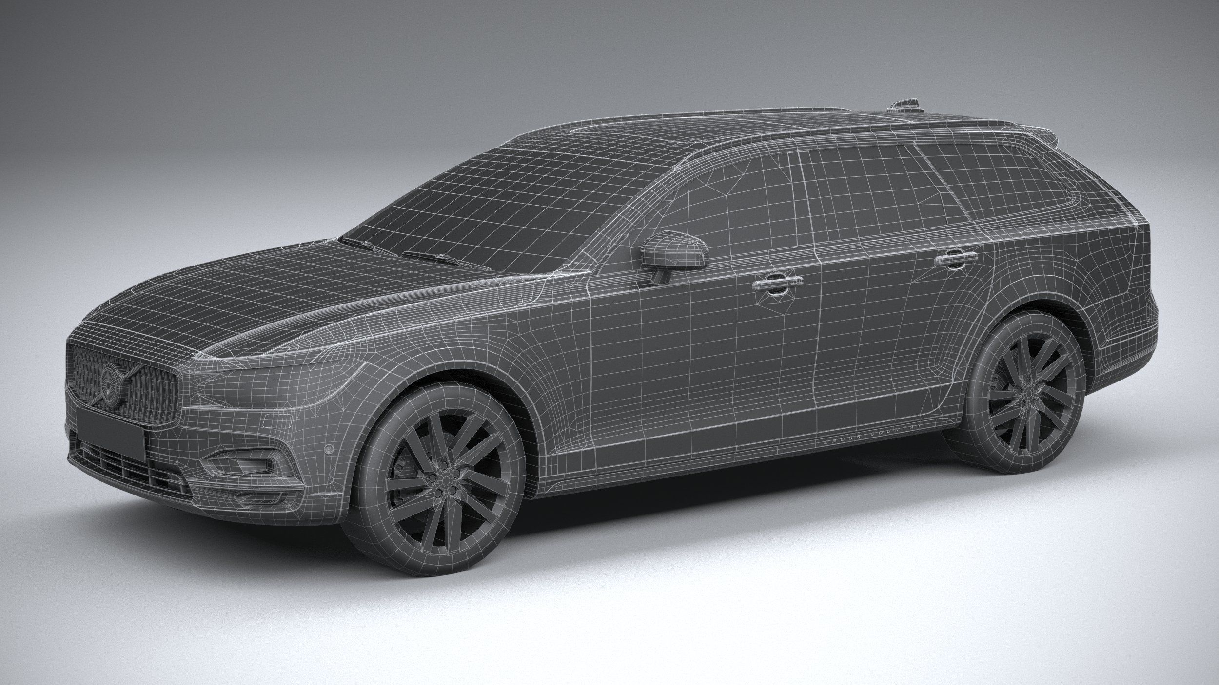 Volvo V90 Cross Country 2020 LowPoly 3D model_26