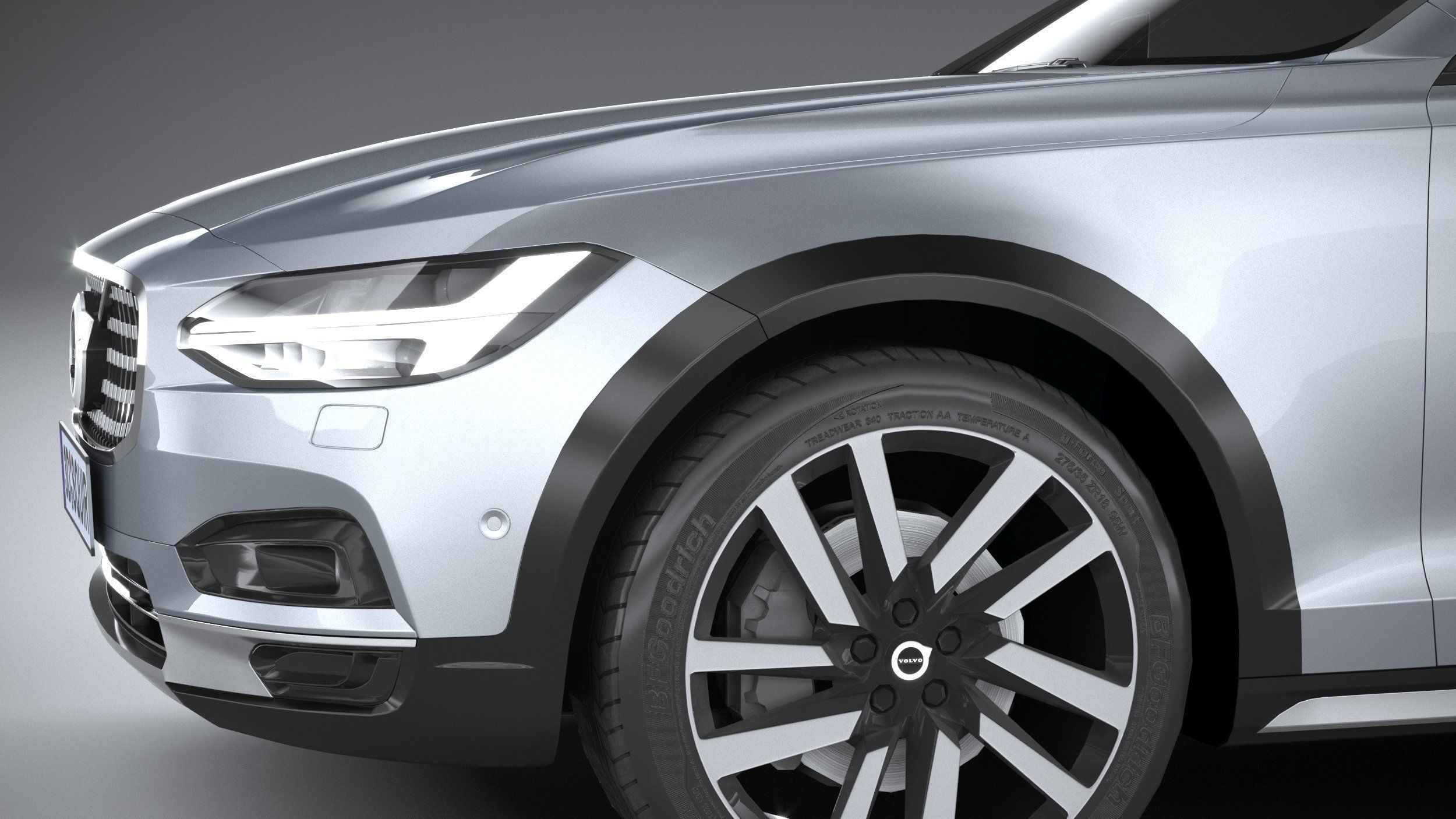 Volvo V90 Cross Country 2020 LowPoly 3D model_3