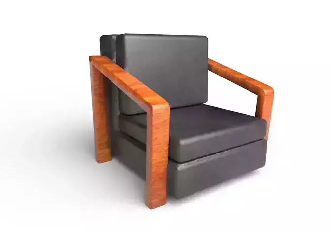Wooden Armchair Low Poly - High Res Texture