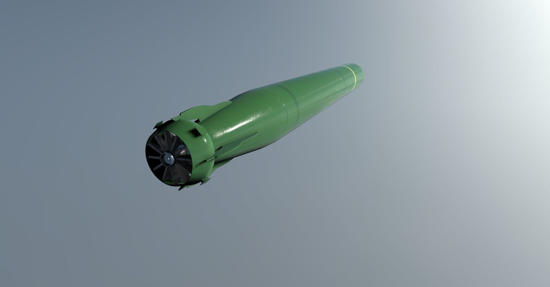 MK-48 ADCAP Torpedo Low-poly 3D model_9
